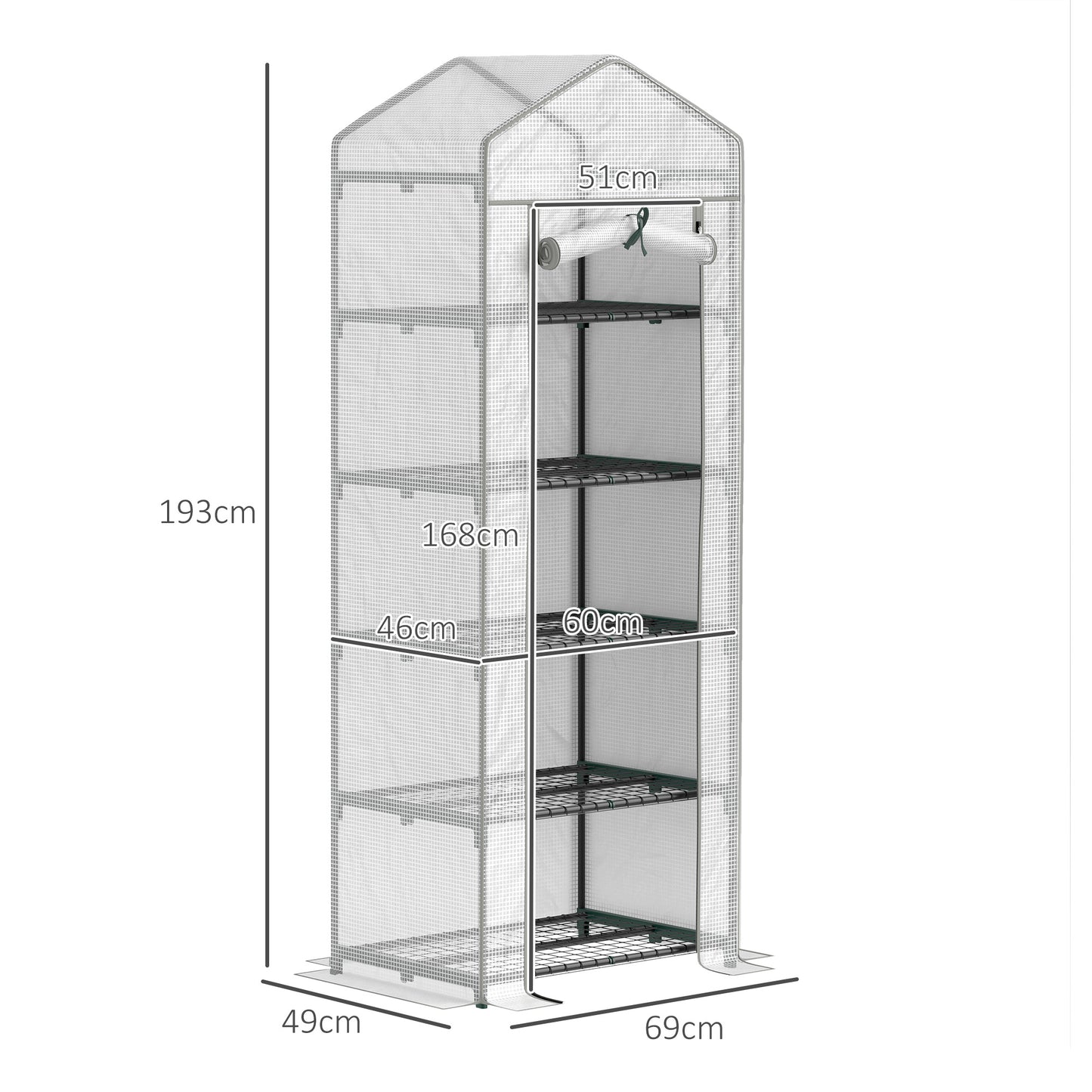 193cm Five Shelf Mini Greenhouse