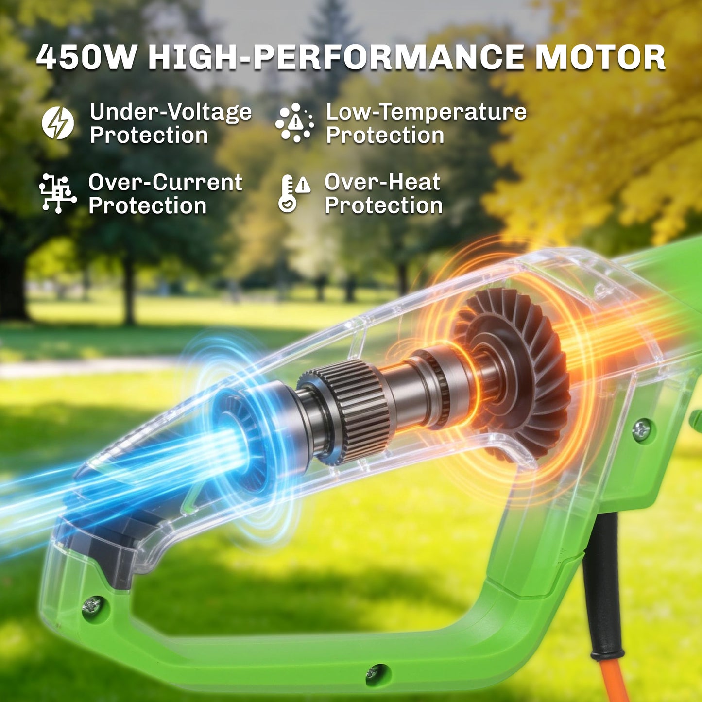 2.6m Corded Extendable Hedge Trimmer with 90° Adjustable Head