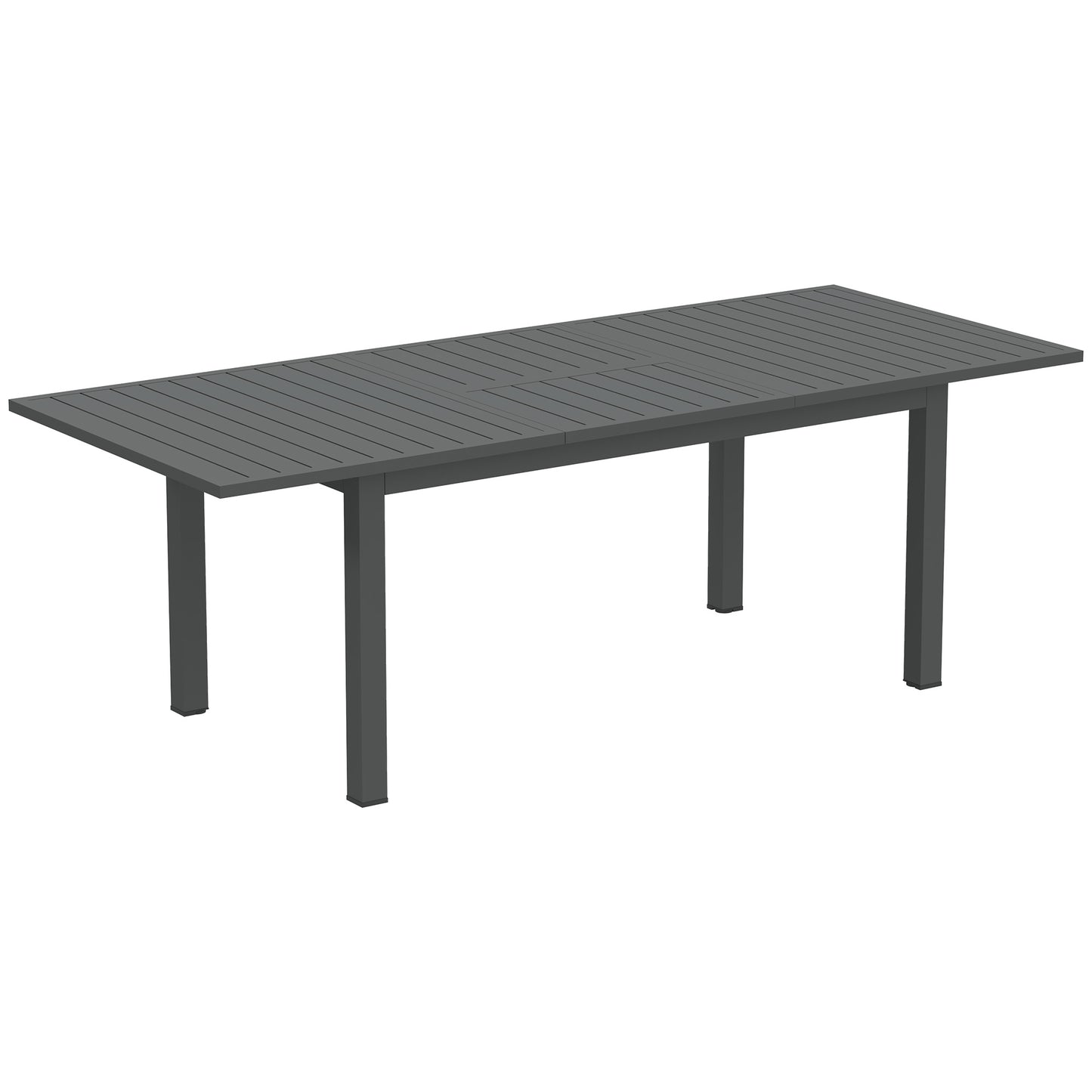 Aluminium Extending Garden Table with Slatted Top for 6-8 Person