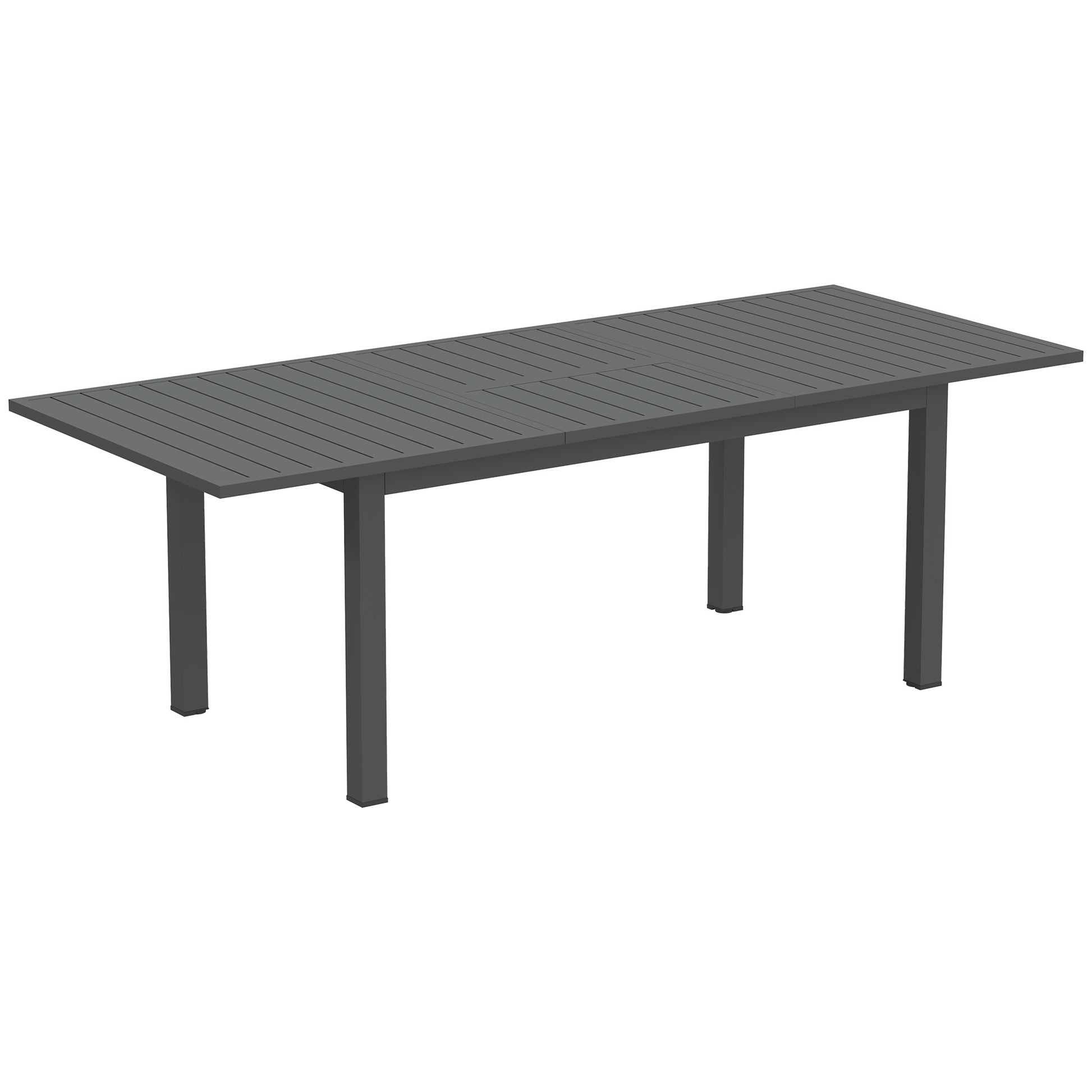 Aluminium Extending Garden Table with Slatted Top for 6-8 Person
