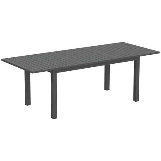 Aluminium Extending Garden Table with Slatted Top for 6-8 Person