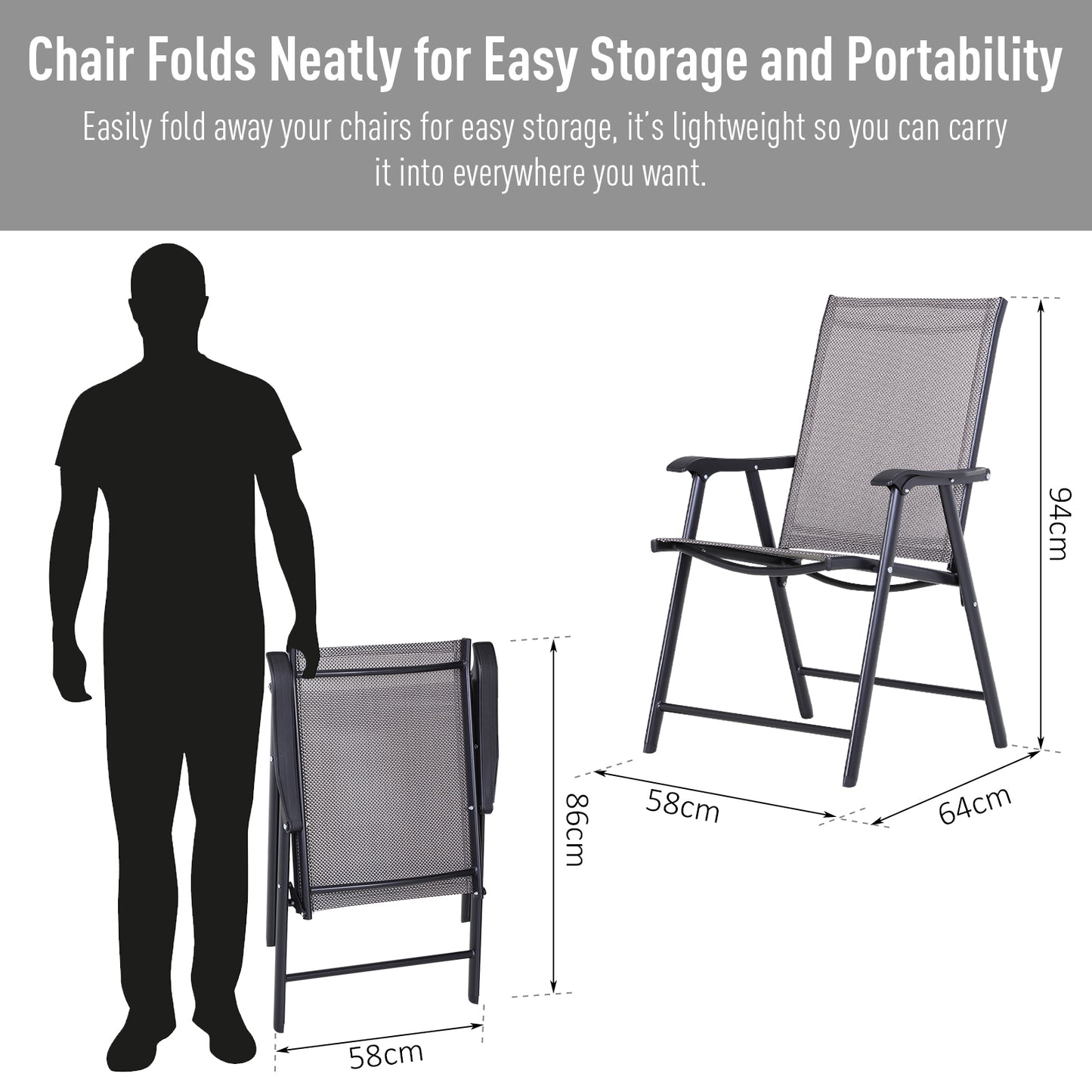 Set of Six Folding Garden Chairs