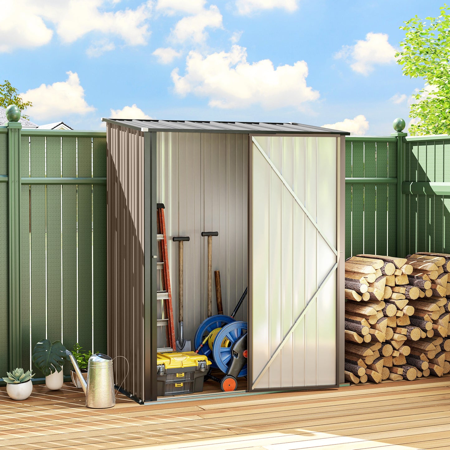 5.3 x 3.1ft Corrugated Steel Garden Shed