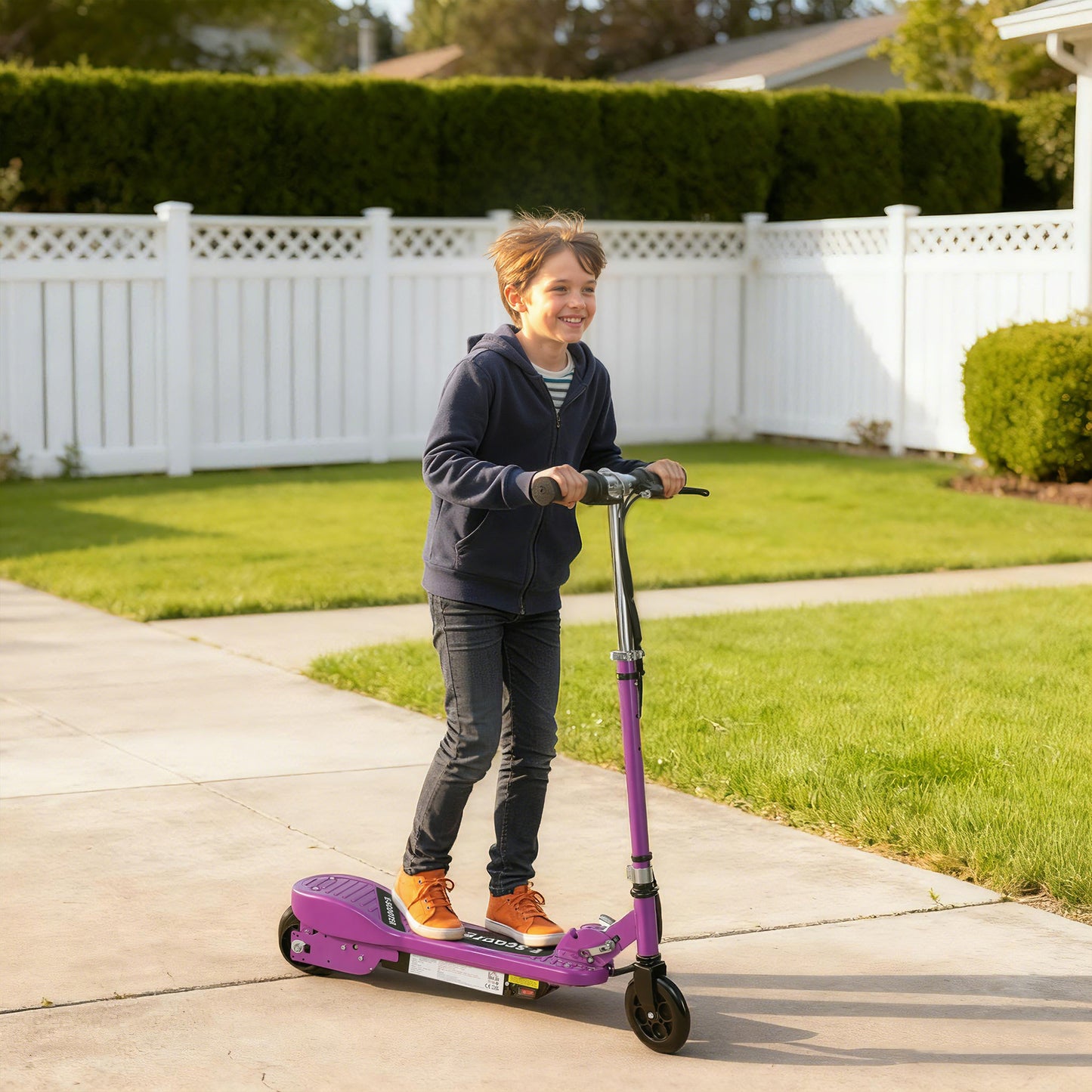 Foldable Electric Kids Scooter, Ride-on for Ages 7-14 Years