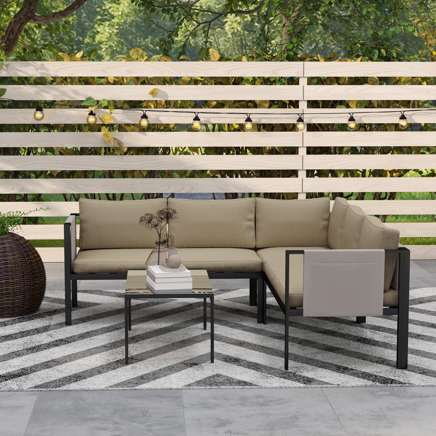 5 Seater Garden Corner Sofa Set