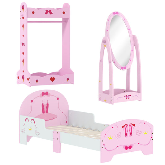 Kids Bed with Safety Rails, Kids Clothes Rail