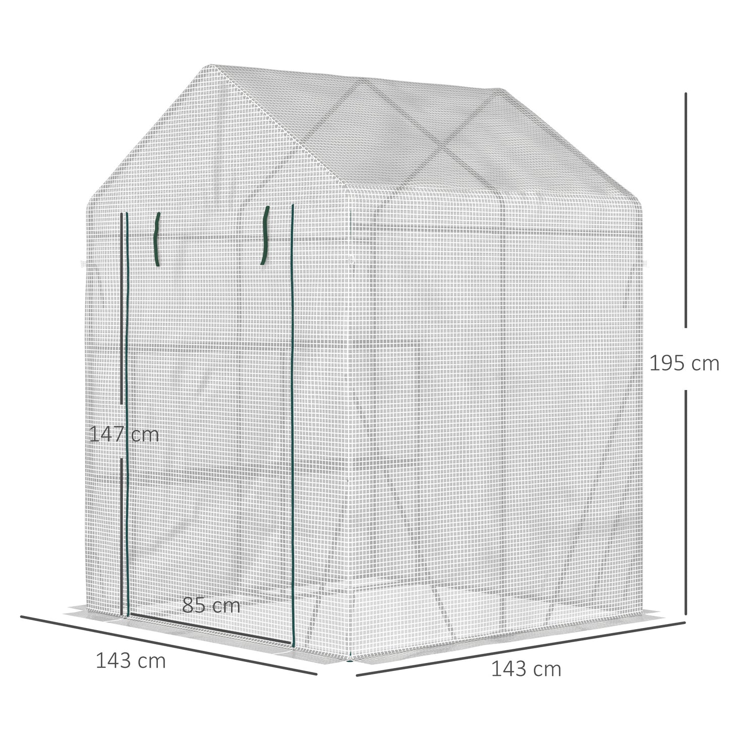 Walk In Greenhouse with 2 Tier Shelf (1)