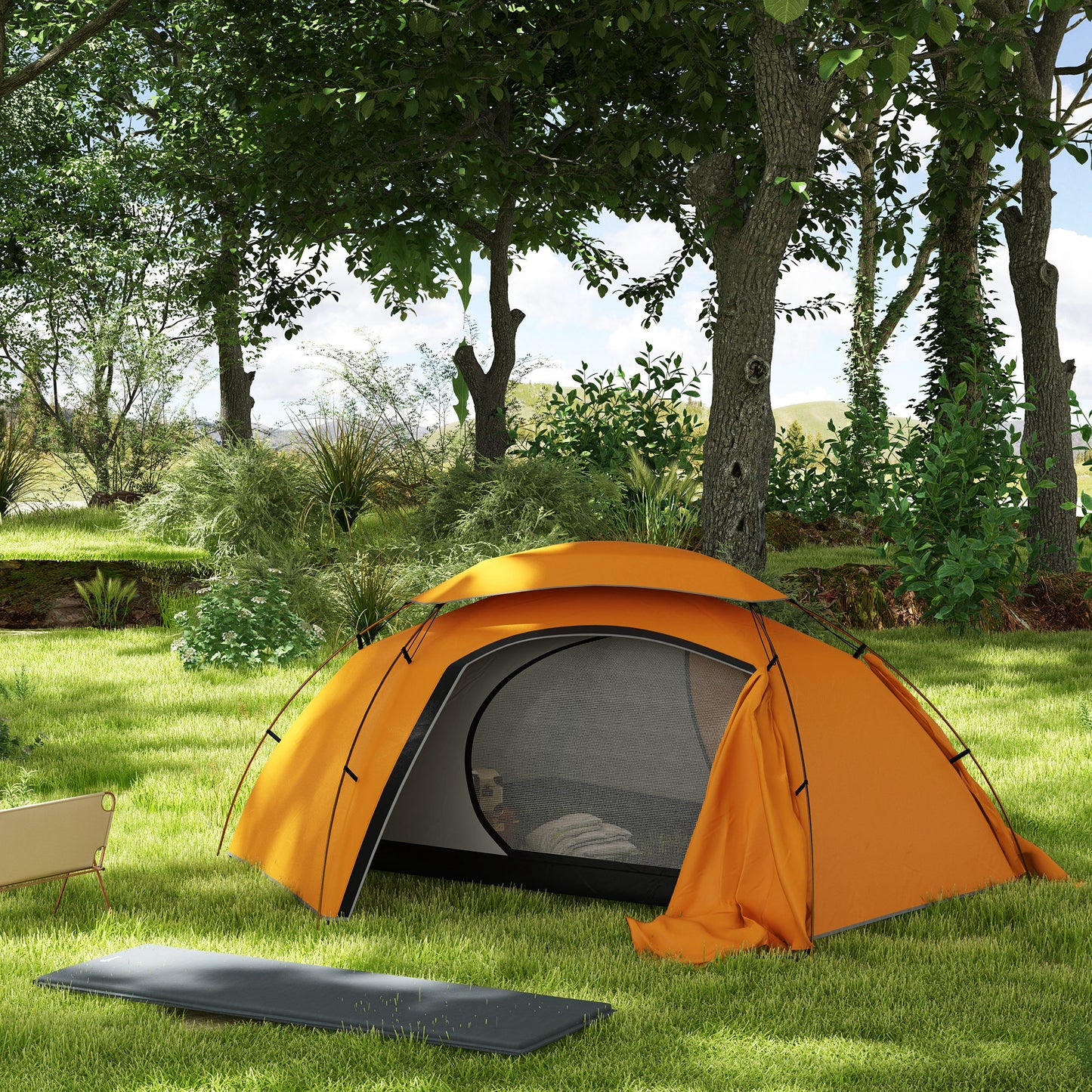 Camping Tent with Self Inflatable Mattress