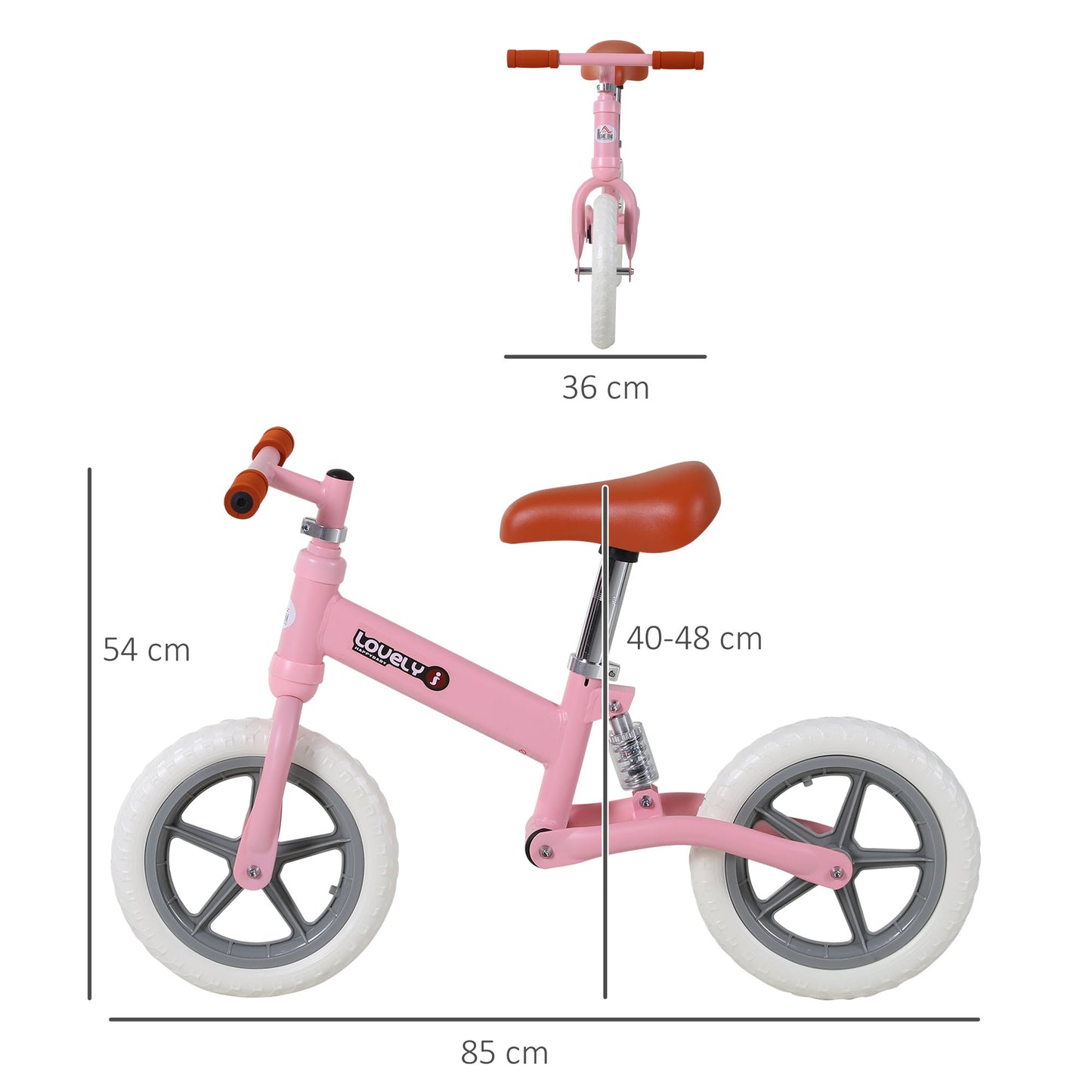 12" Kids Balance Bike No Pedal Bicycle EVA Tyre Adjustable Seat