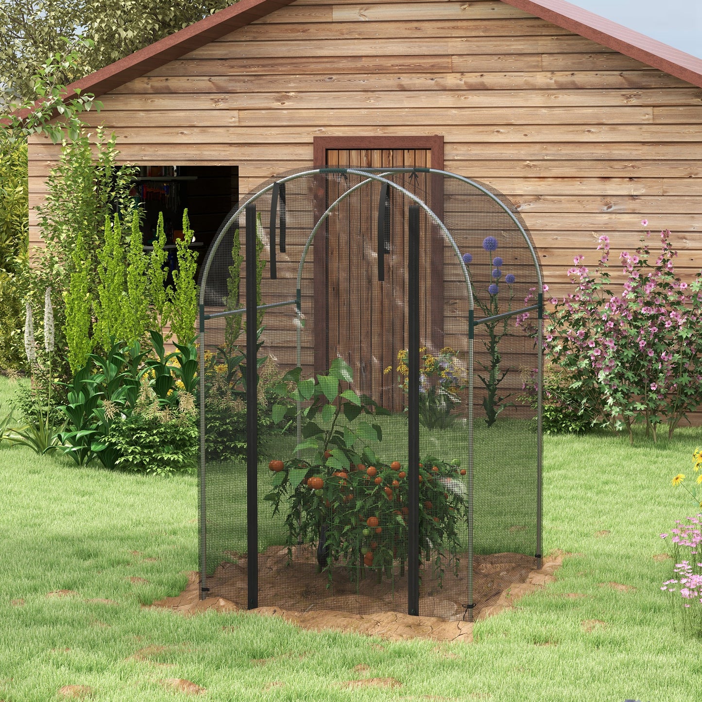 Galvanised Steel Fruit Cage, Plant Protection Tent with Zipped Door (1)