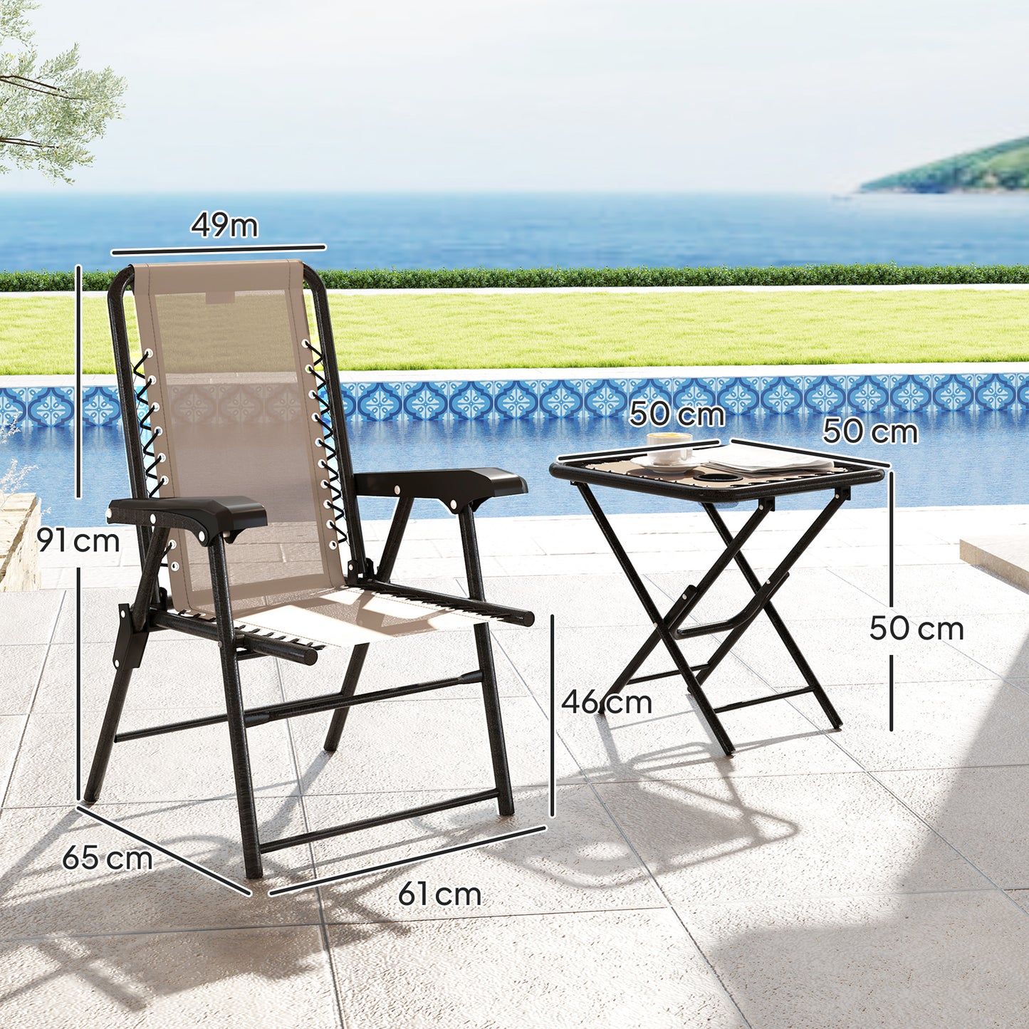 Three-Piece Garden Table and Chair Set