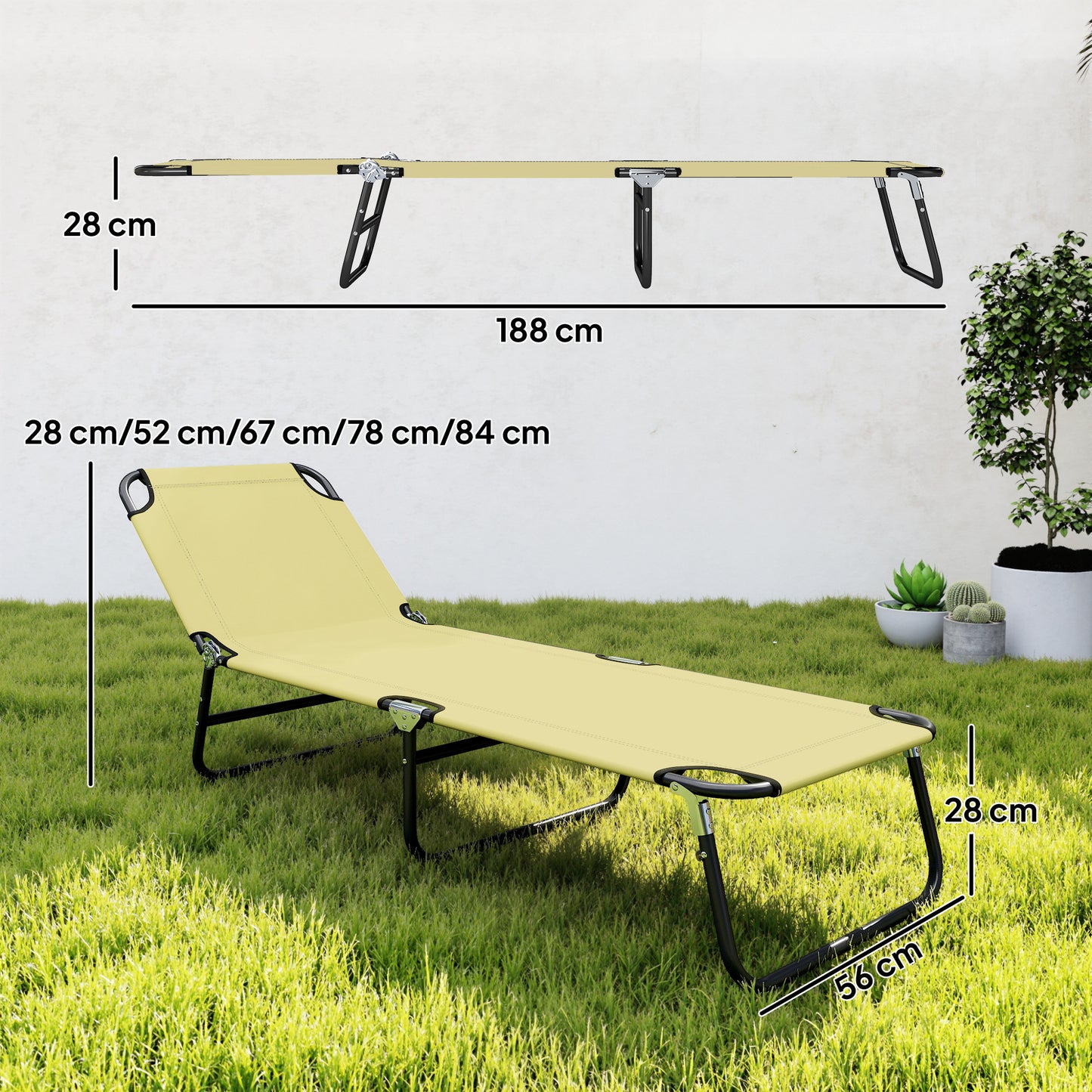 Foldable Sun Lounger with 5-Position Adjustable Backrest (1)