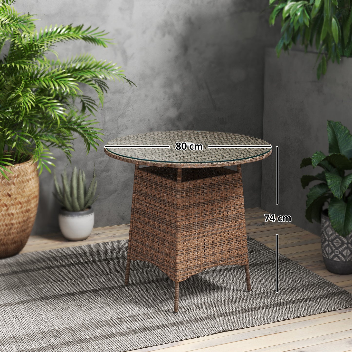Wicker Garden Rattan Table