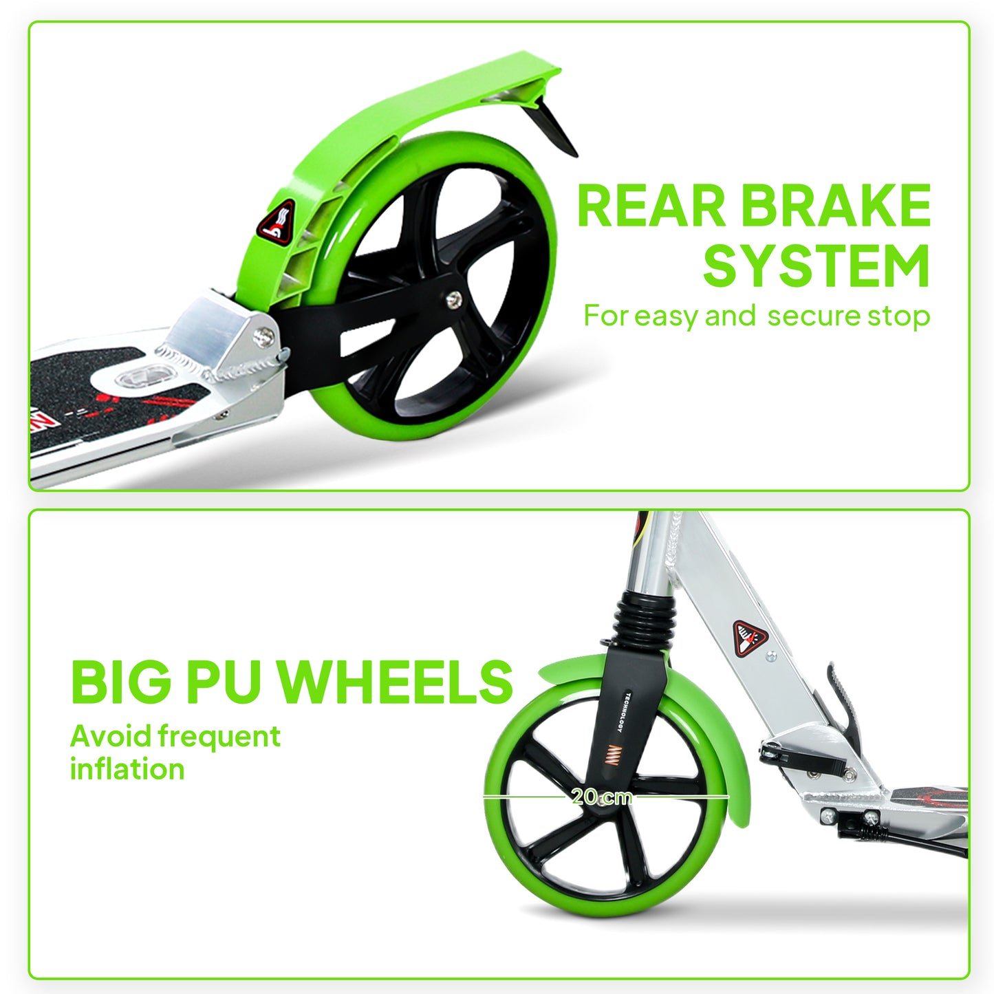 Folding Kick Scooter, Adjustable Ride On Scooter