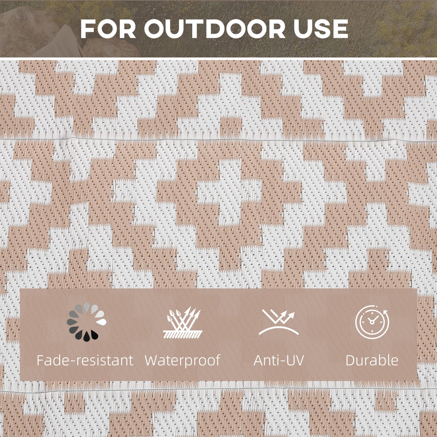 Reversible Outdoor RV Rug, Patio Floor Mat