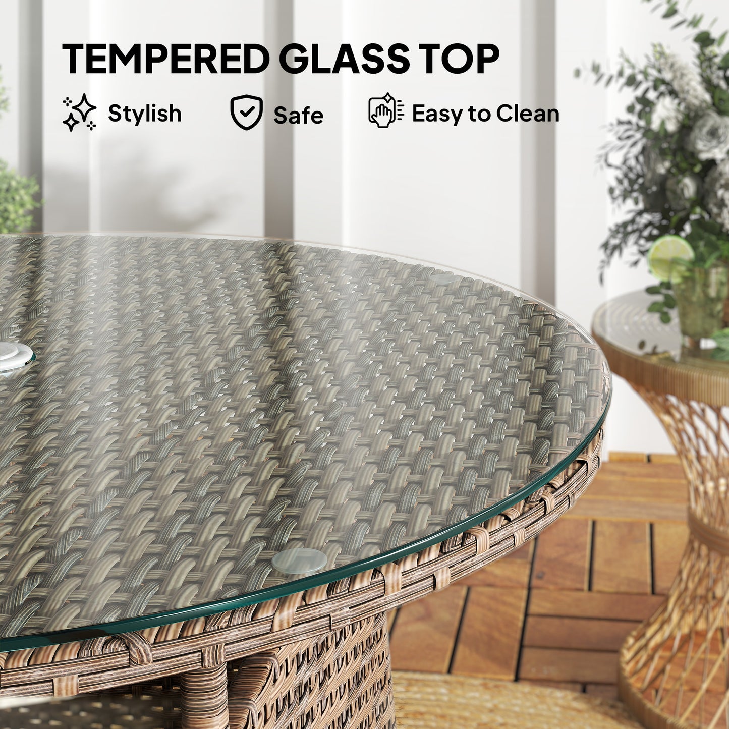 Wicker Garden Rattan Table
