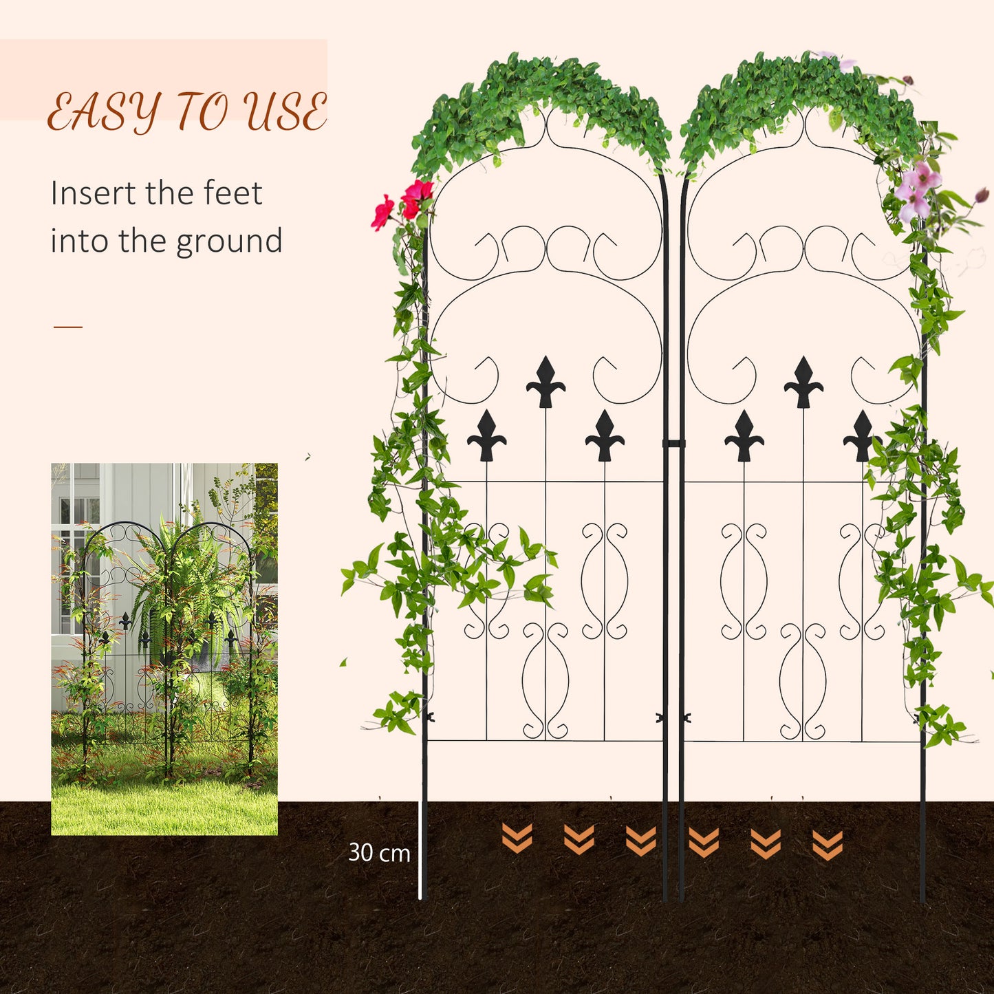 Metal Trellis Set of 2, Garden Trellis (1)