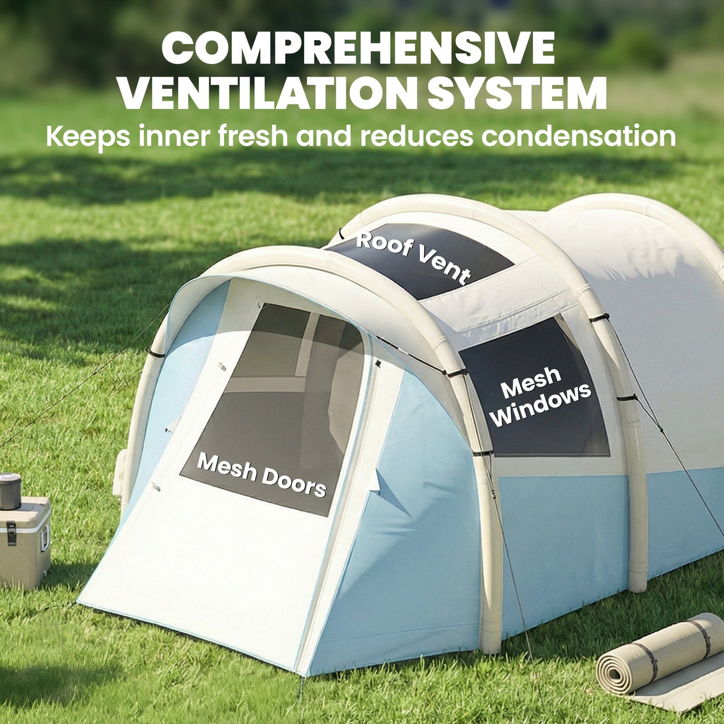 Inflatable Camping Tent w/ Air Pump