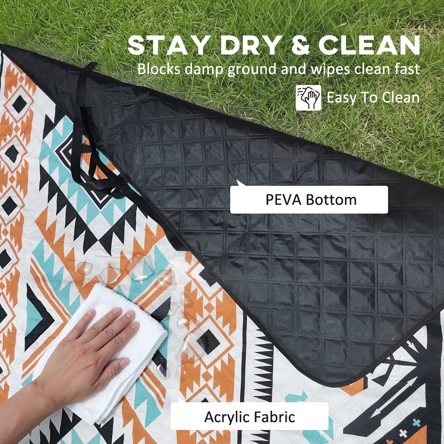 Picnic Blanket, 300x200CM Large Beach Blanket Outdoor Picnic Mat