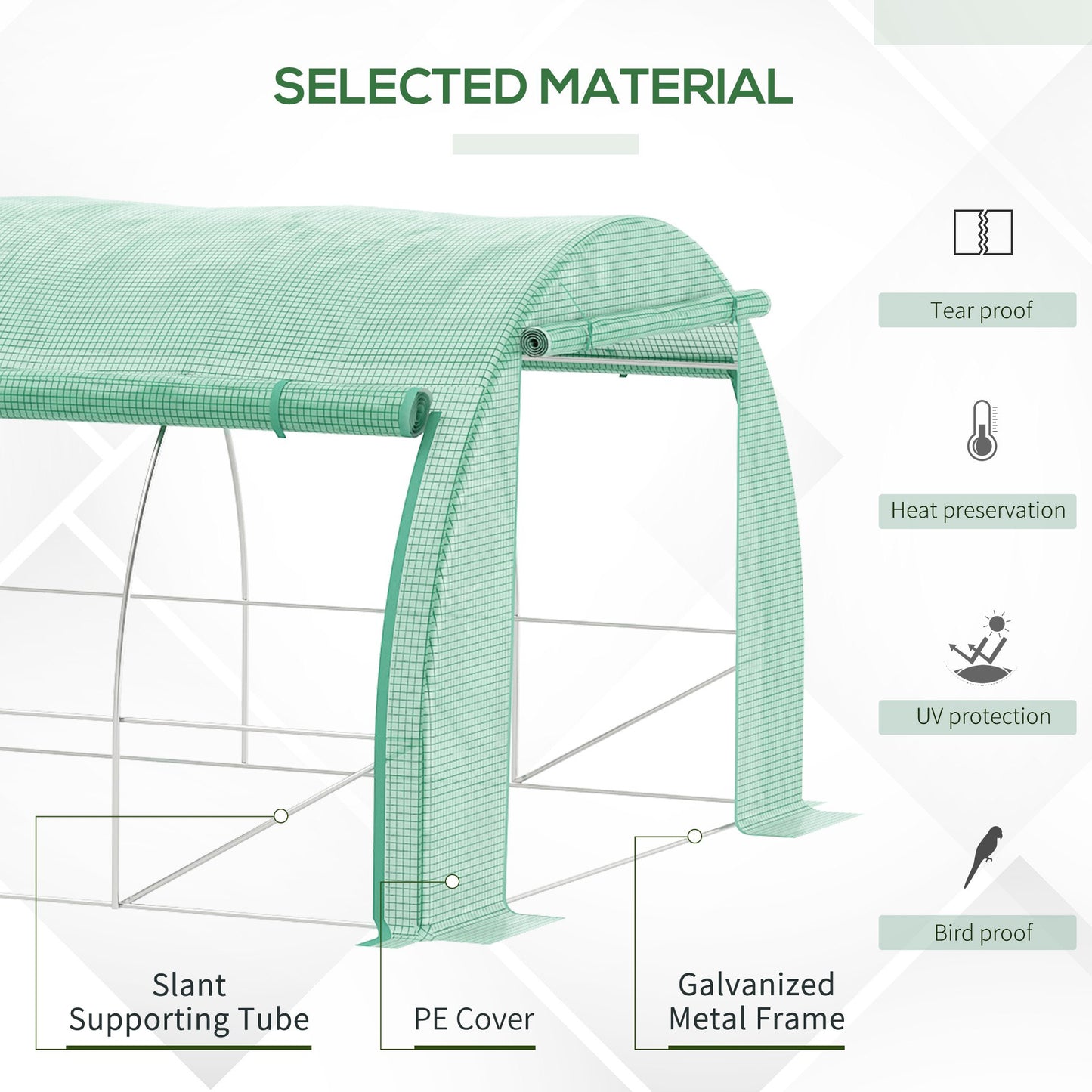 Polytunnel Greenhouse Walk-in Grow House Tent with Roll-up Sidewalls (1)