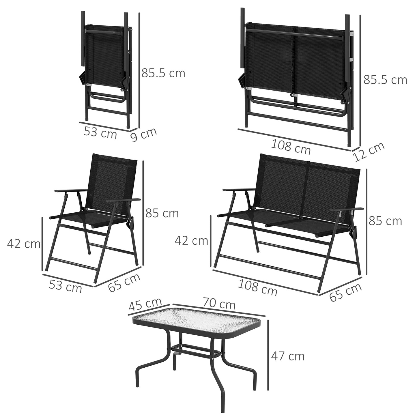Four-Piece Metal Garden Sofa Set