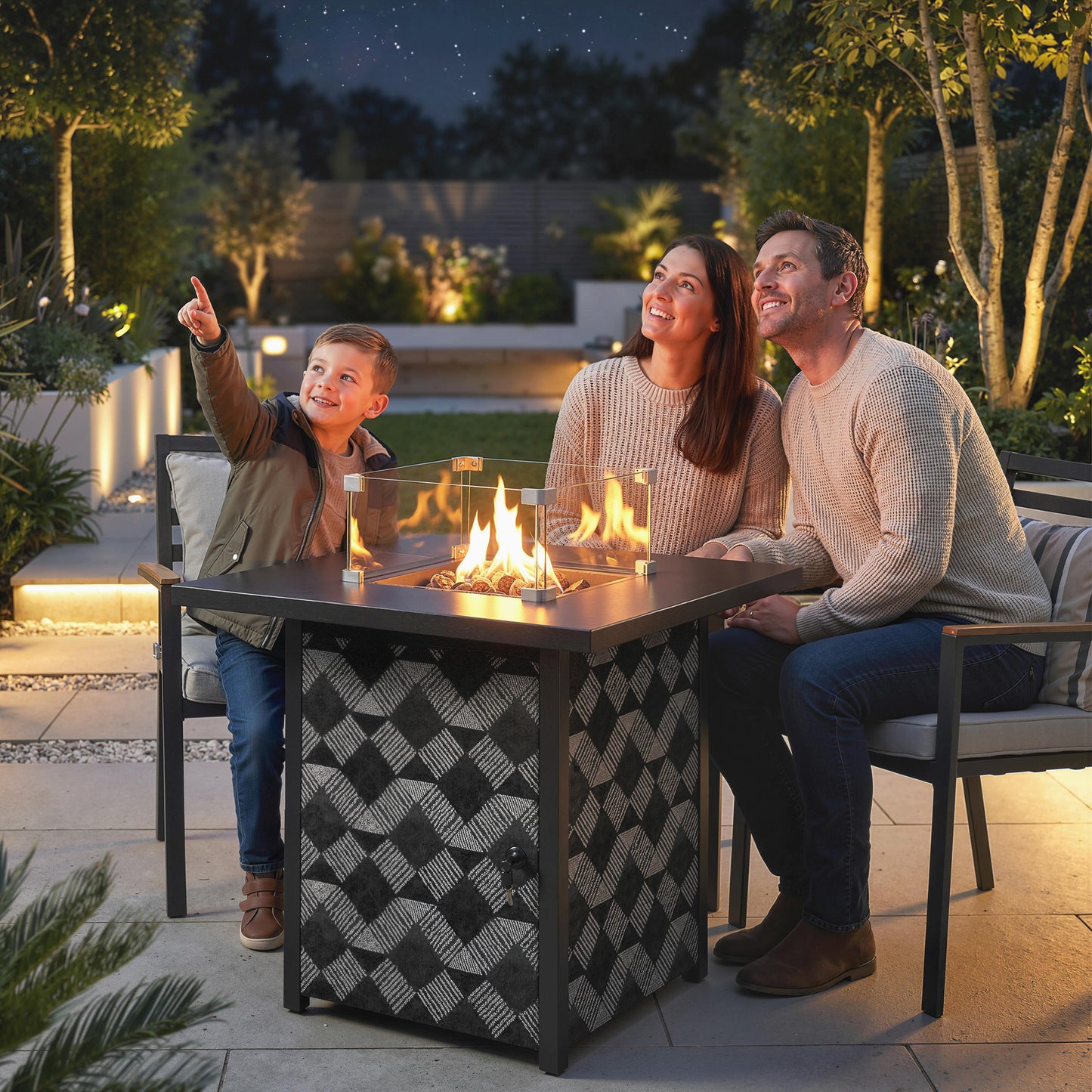 Square Propane Gas Fire Pit Table (2)