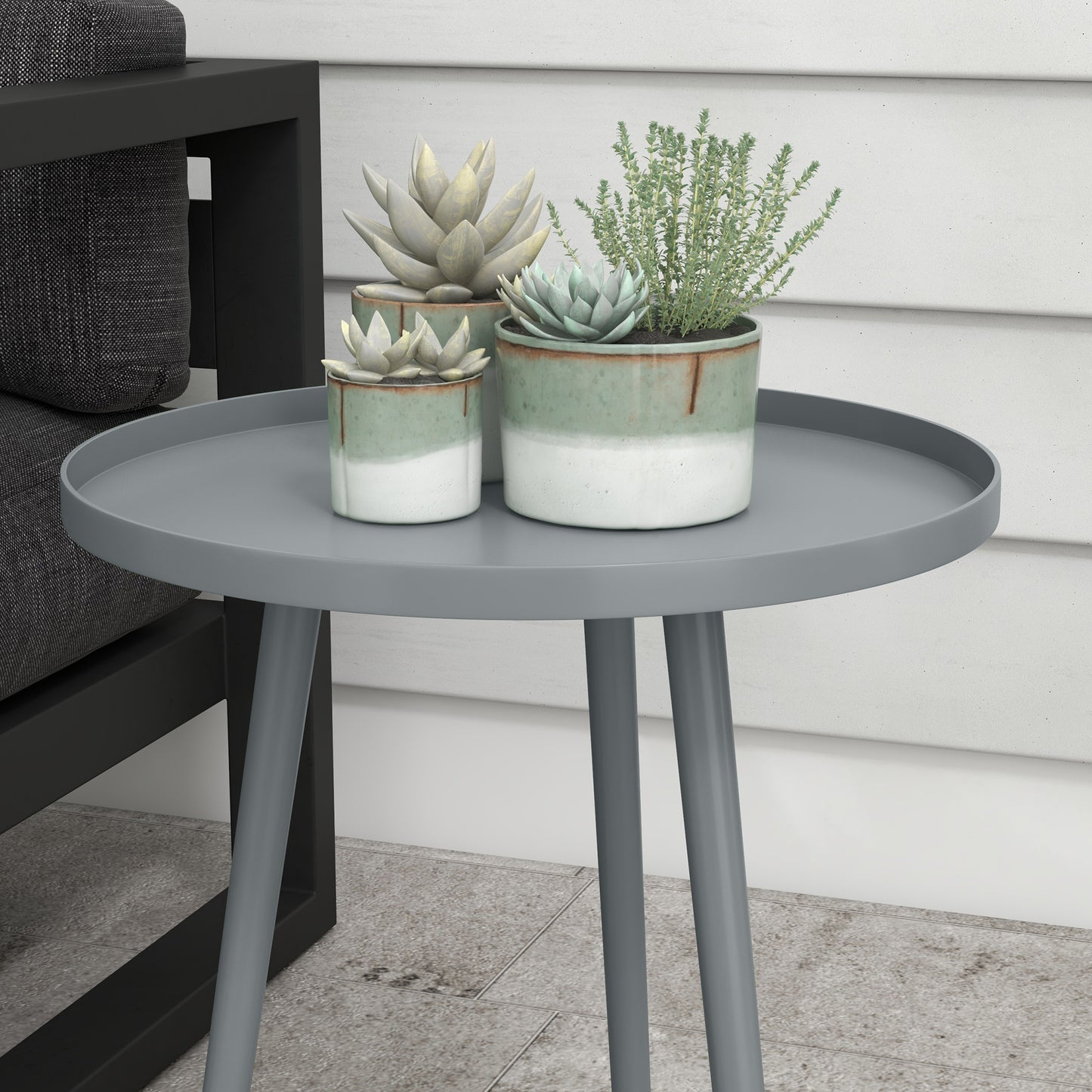 Round Garden Coffee Table, Outdoor Side Table