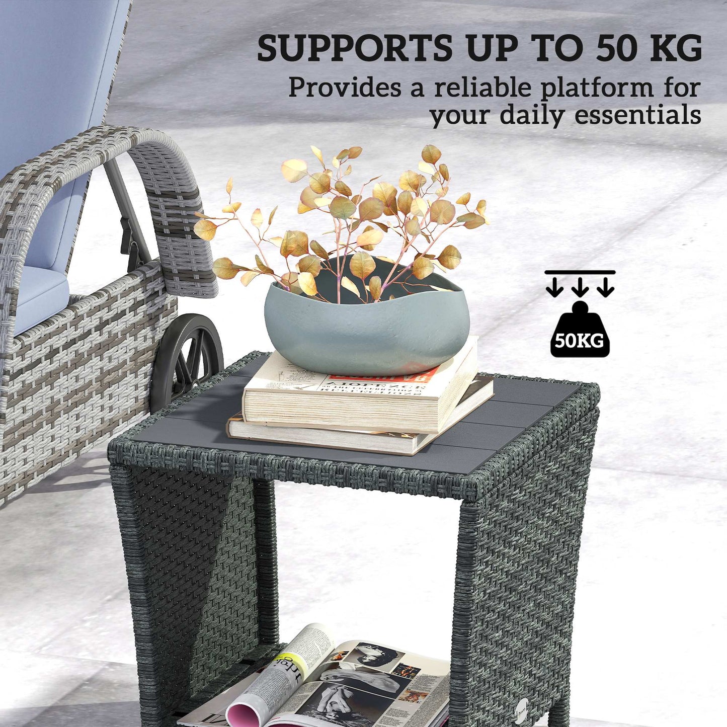 Side Table 2-Tier Outdoor Coffee Table (1)