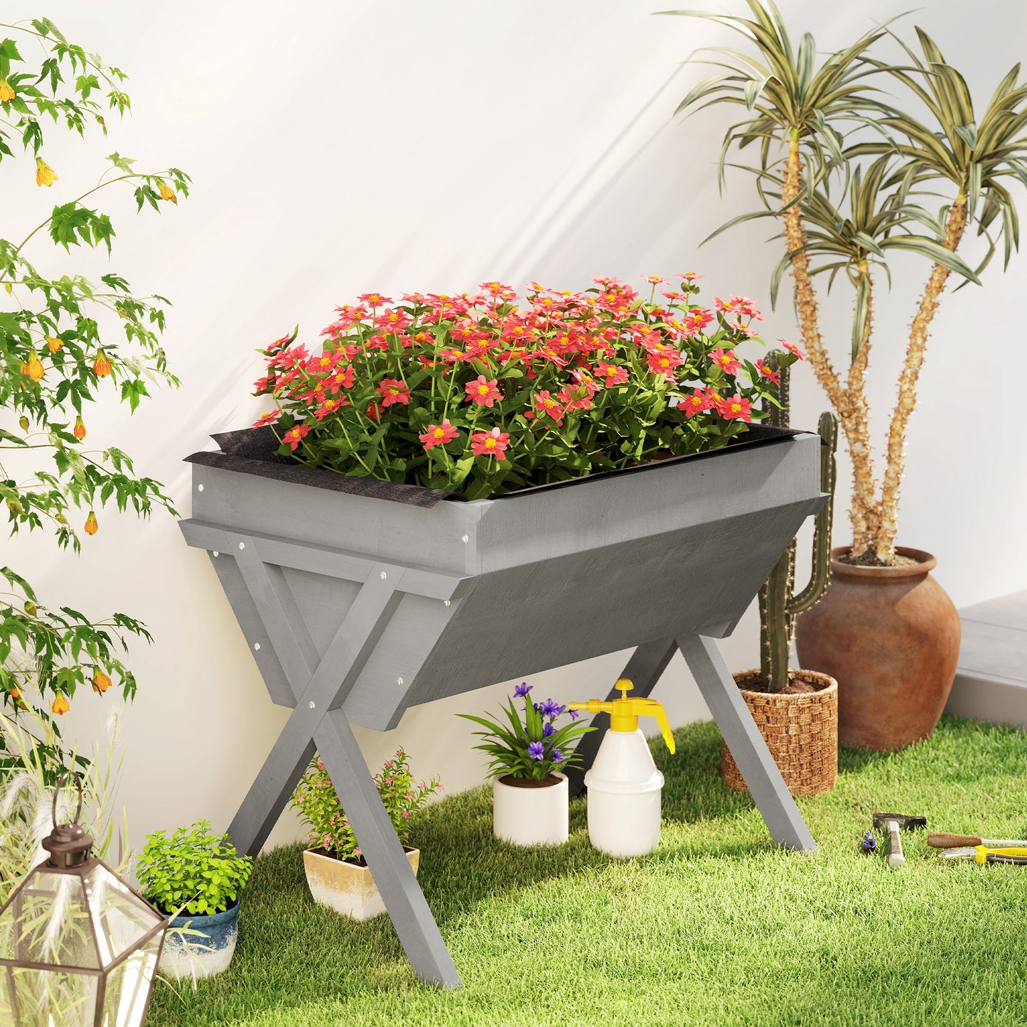 Wooden Raised Garden Bed with Bed Liner