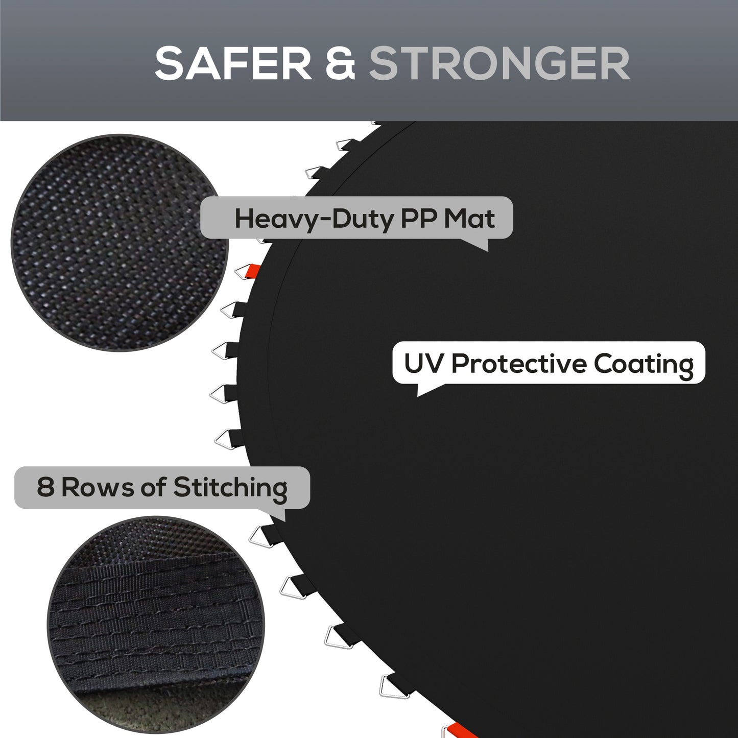 Trampoline Replacement Mat with Spring Pull Tool, 54 V-Hooks