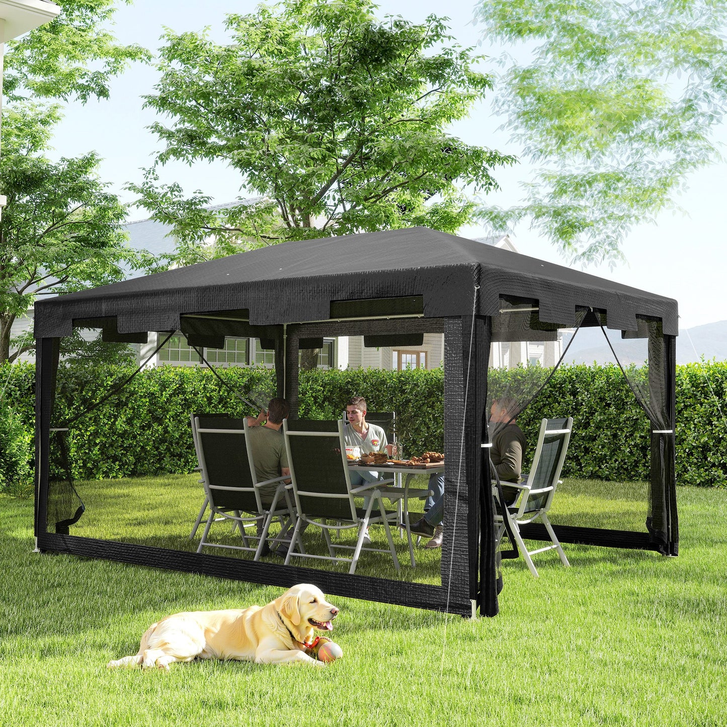 4 x 3 m Party Tent Wedding Gazebo Outdoor Waterproof PE Canopy Shade