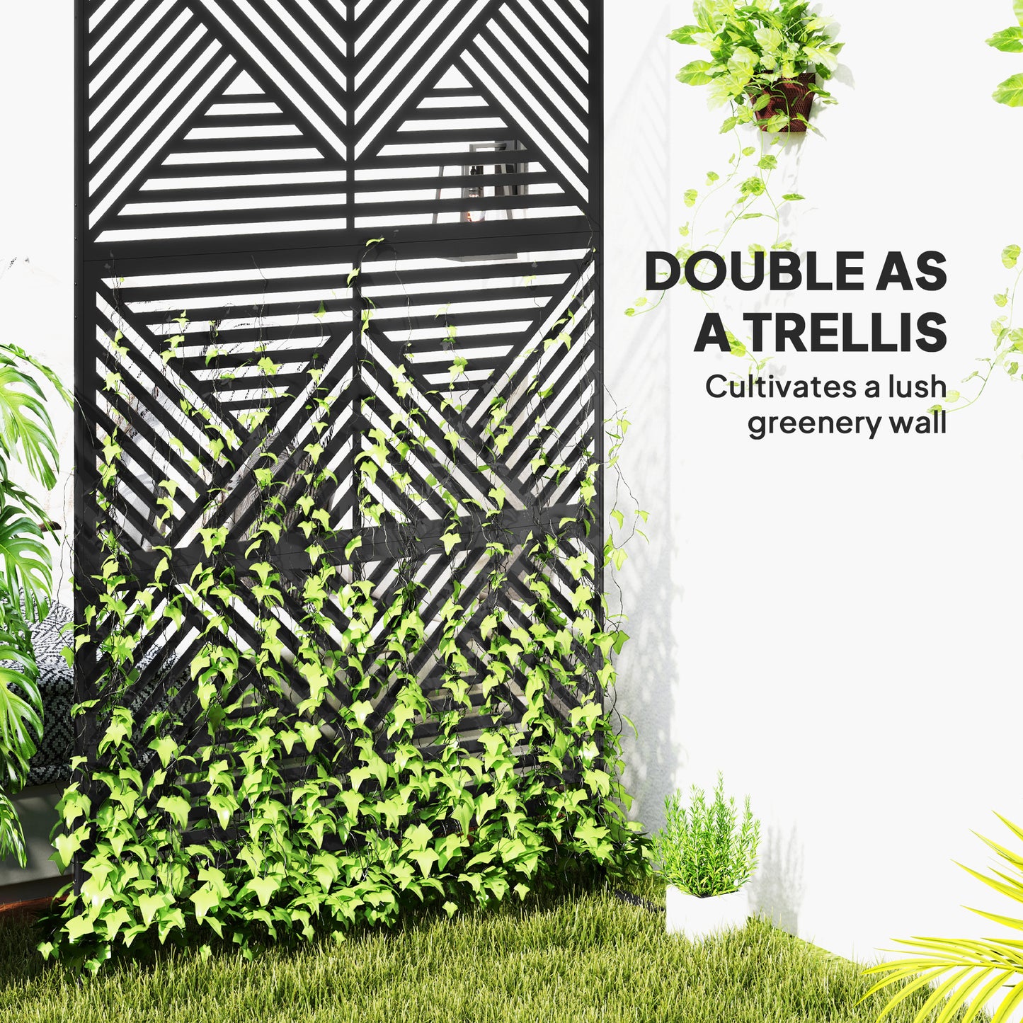 Decorative Garden Privacy Screen with Stand (1)