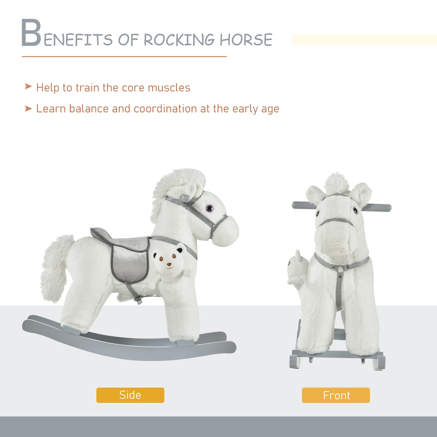 Kids Plush Ride-On Rocking Horse Toy Rocker