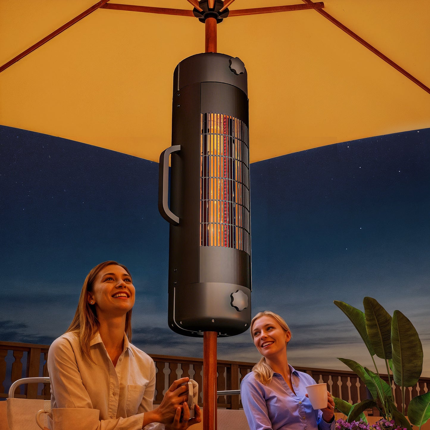 Patio Parasol Heater, Electric Umbrella Mounted Heater