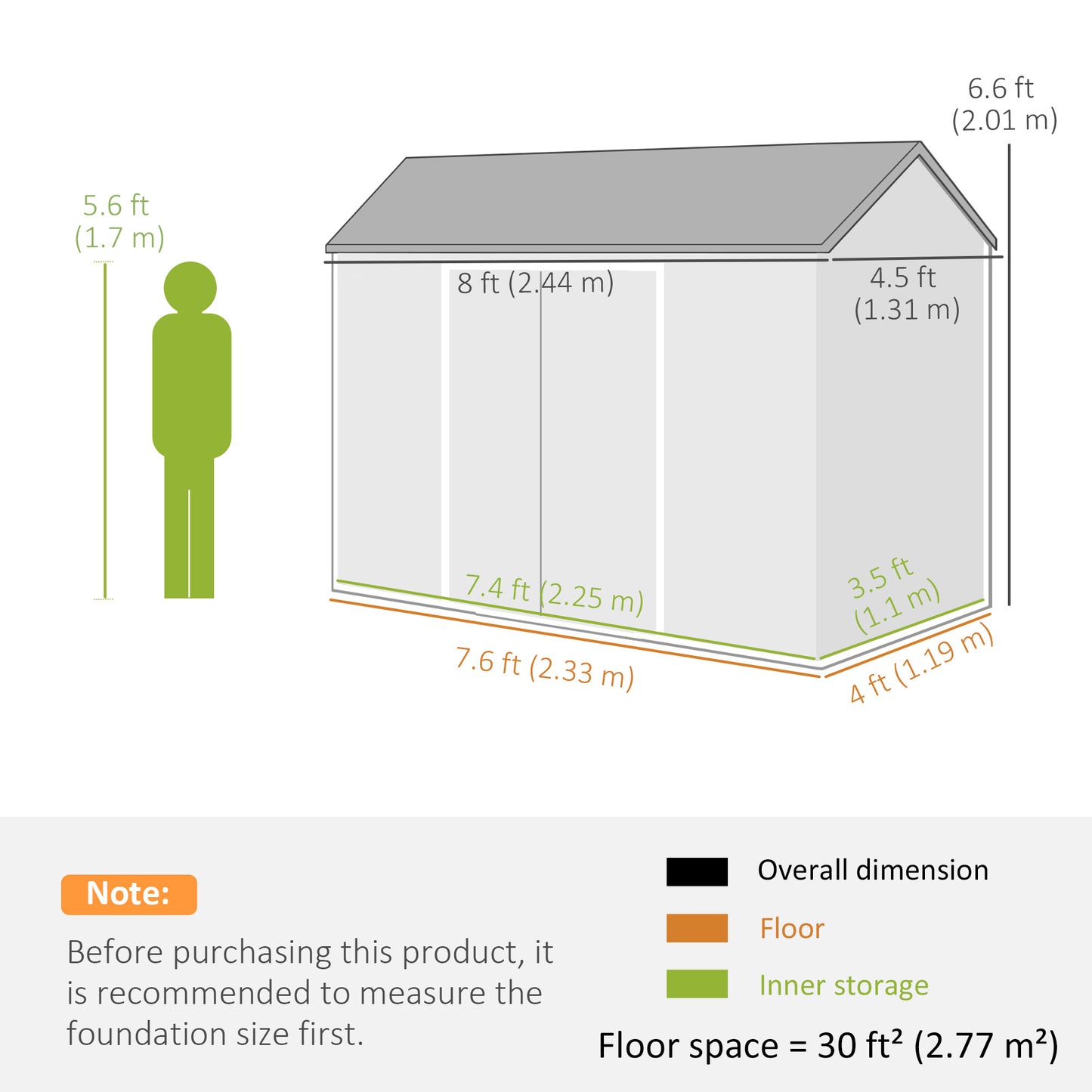 8 x 4 ft Resin Garden Shed