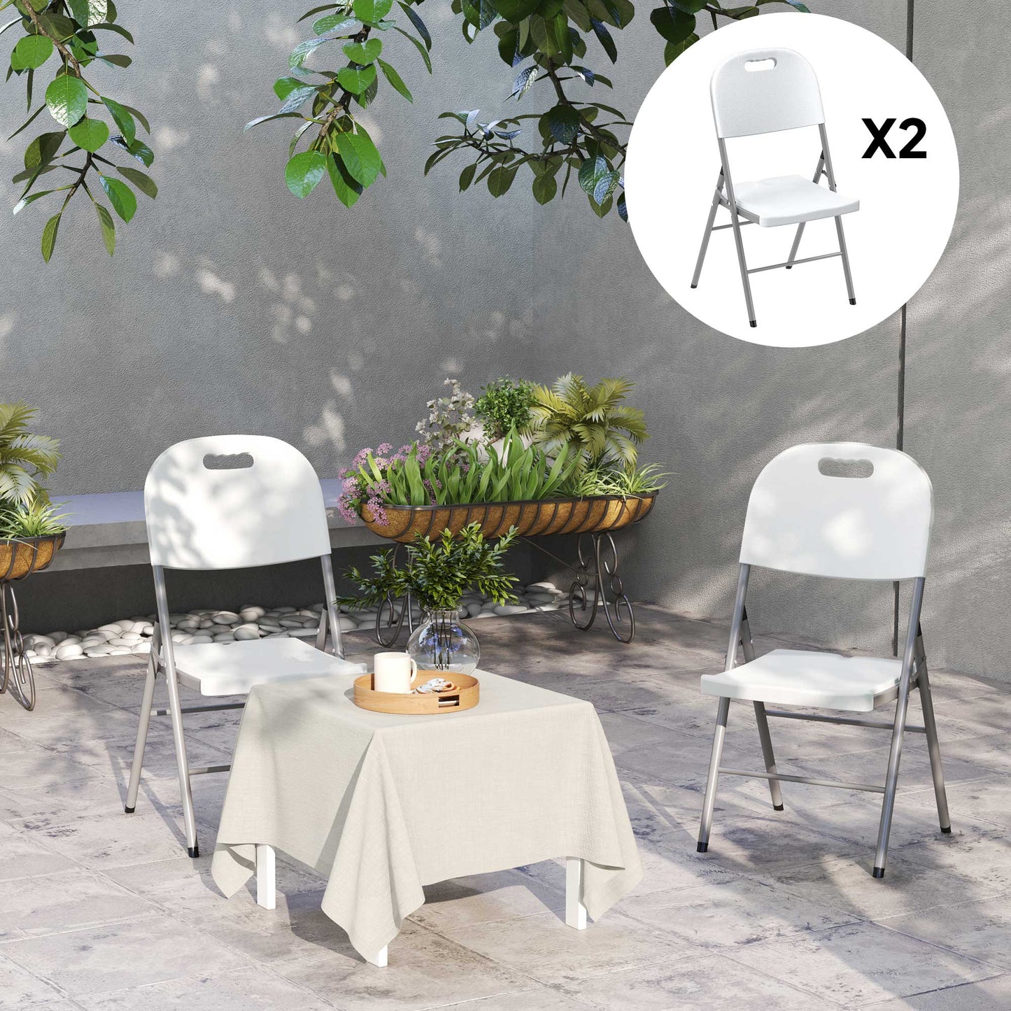 Set of Two Foldable Outdoor Chairs