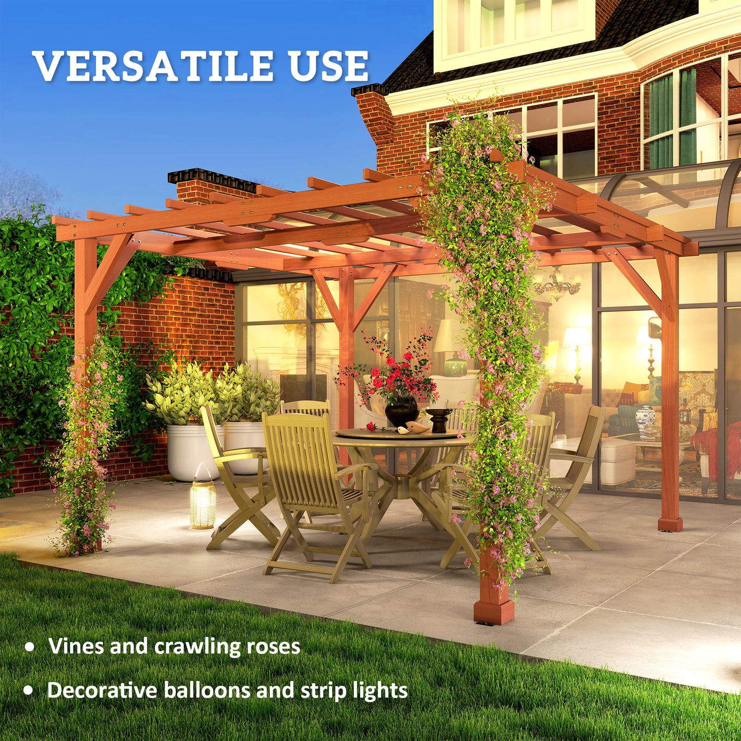 3.3 x 3.3 m Wooden Pergola Kit