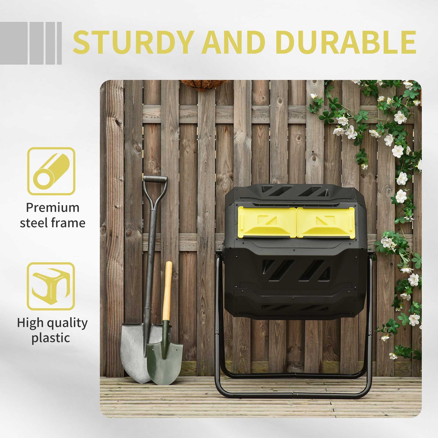 160L 360° Rotating Dual Chamber Composter