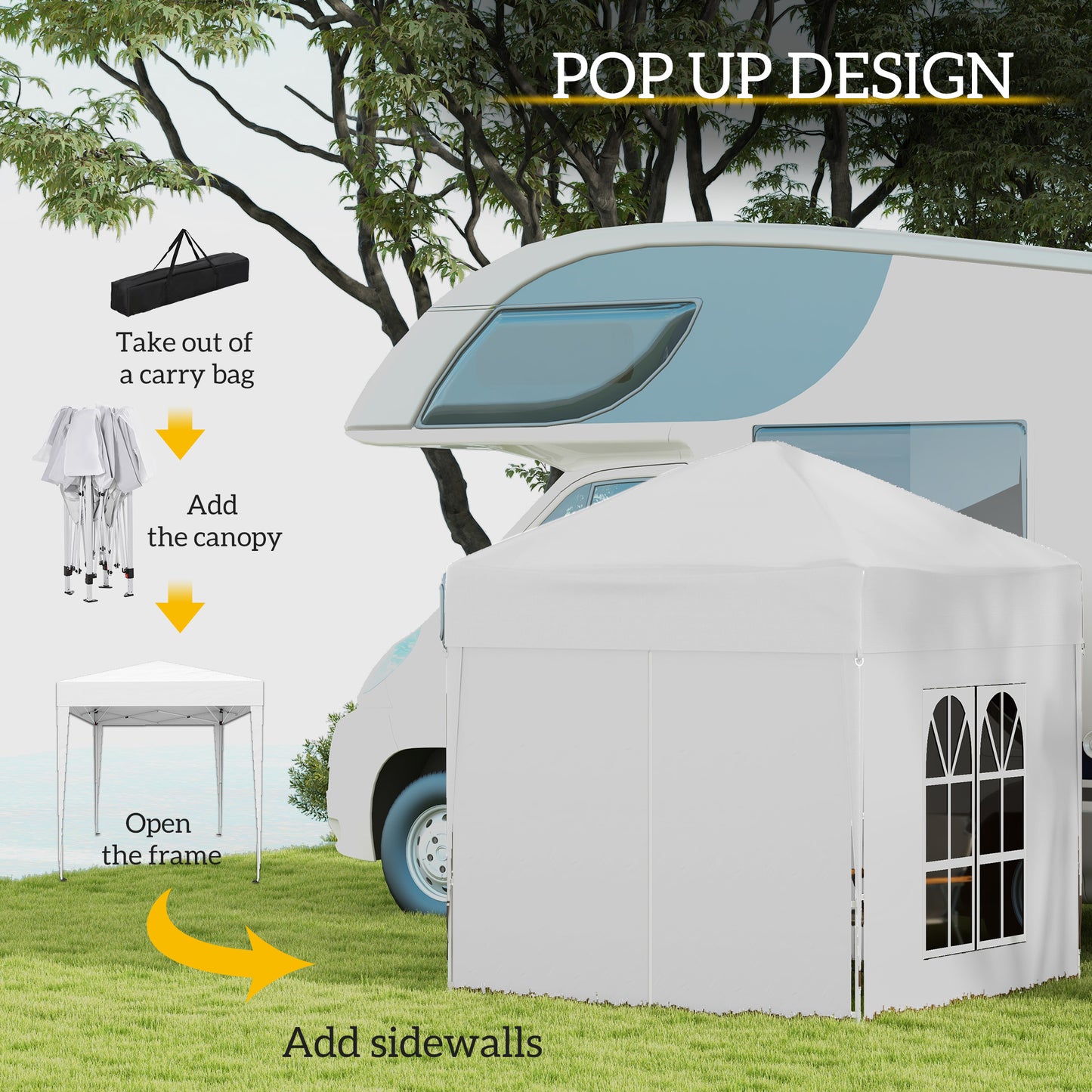 2 x 2 m Garden Pop Up Gazebo, Wedding Party Tent Marquee