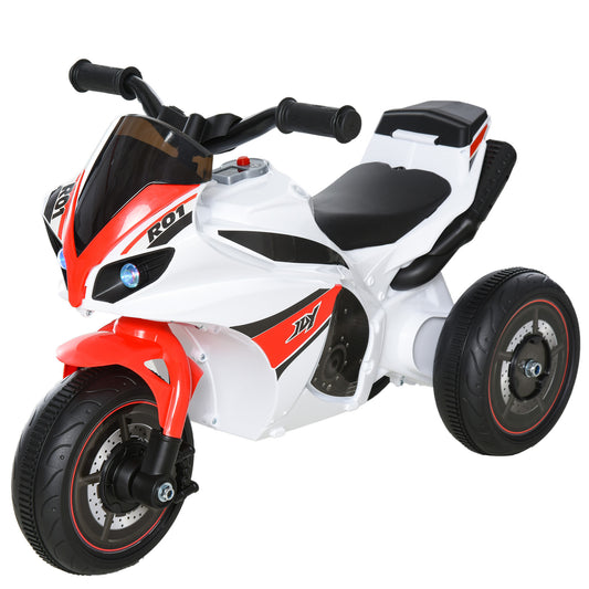 Kids Ride-On Police Bike 3-Wheel Vehicle w/ Music Lights Safe Seat