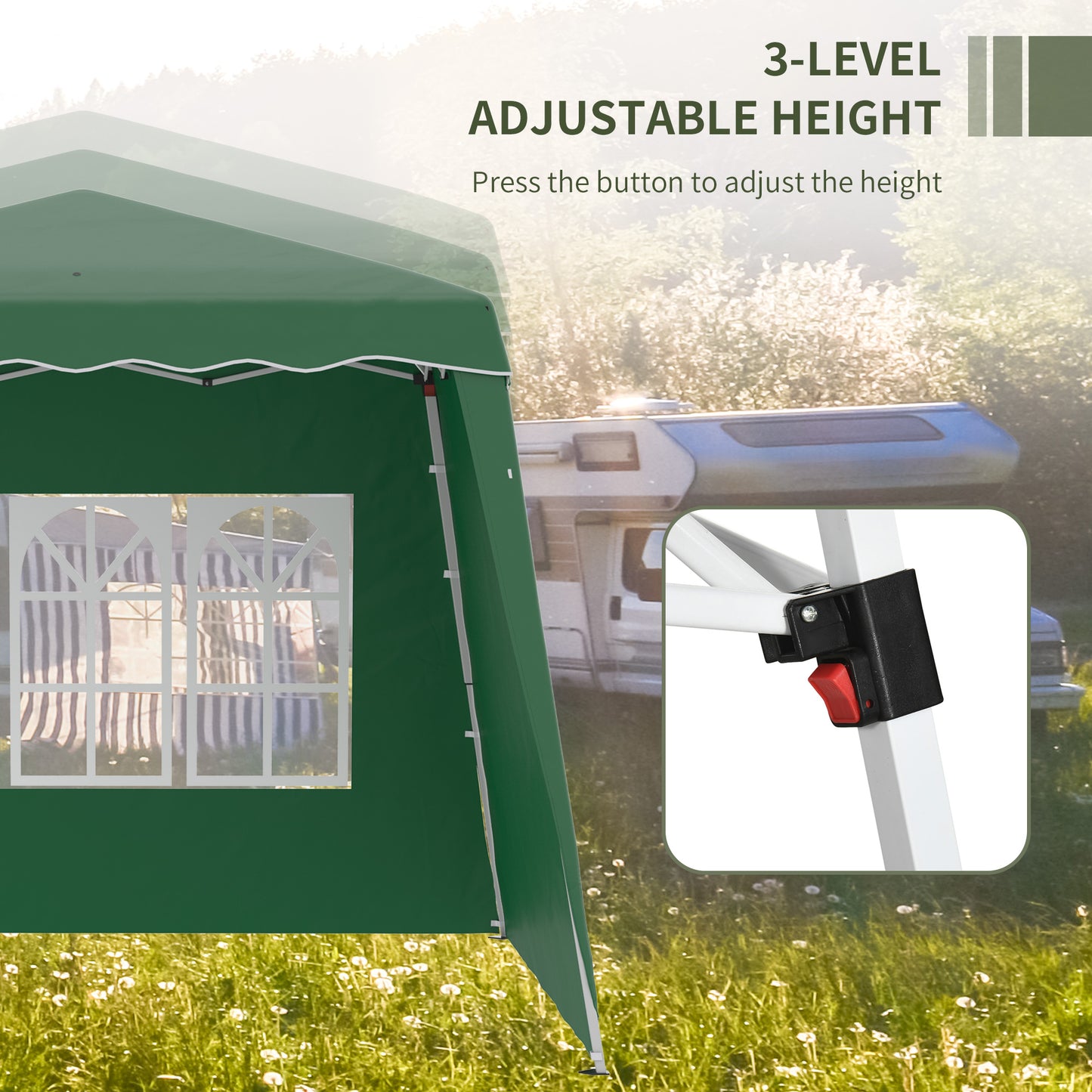 2.4 x 2.4m Two Wall Pop Up Gazebo