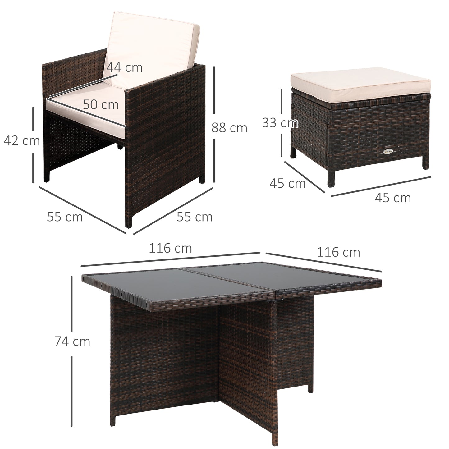 8 Seater Rattan Cube Garden Furniture Set