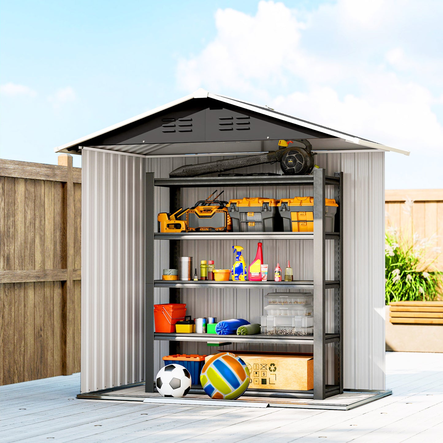 6.5 x 3.5ft Metal Garden Storage Shed