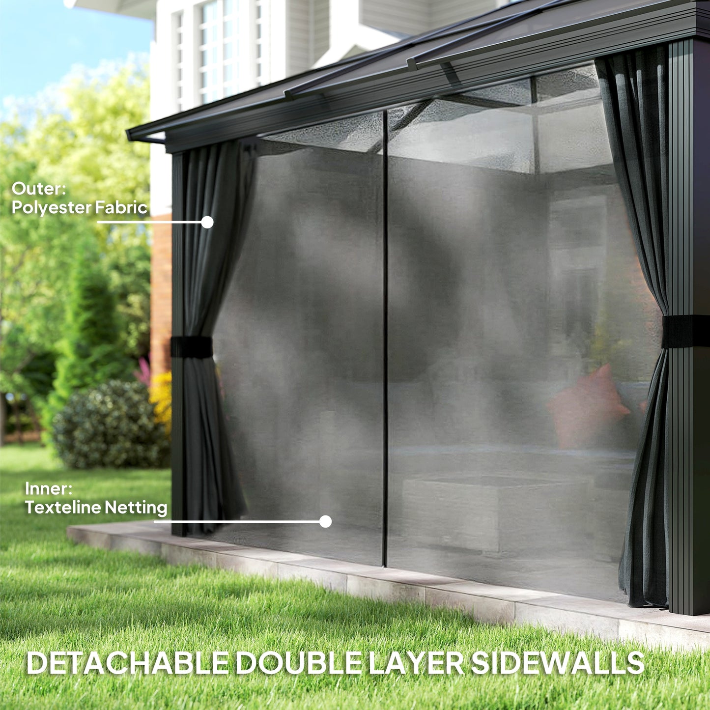 3 x 3.6m Hardtop Gazebo Canopy with Polycarbonate Roof (1)