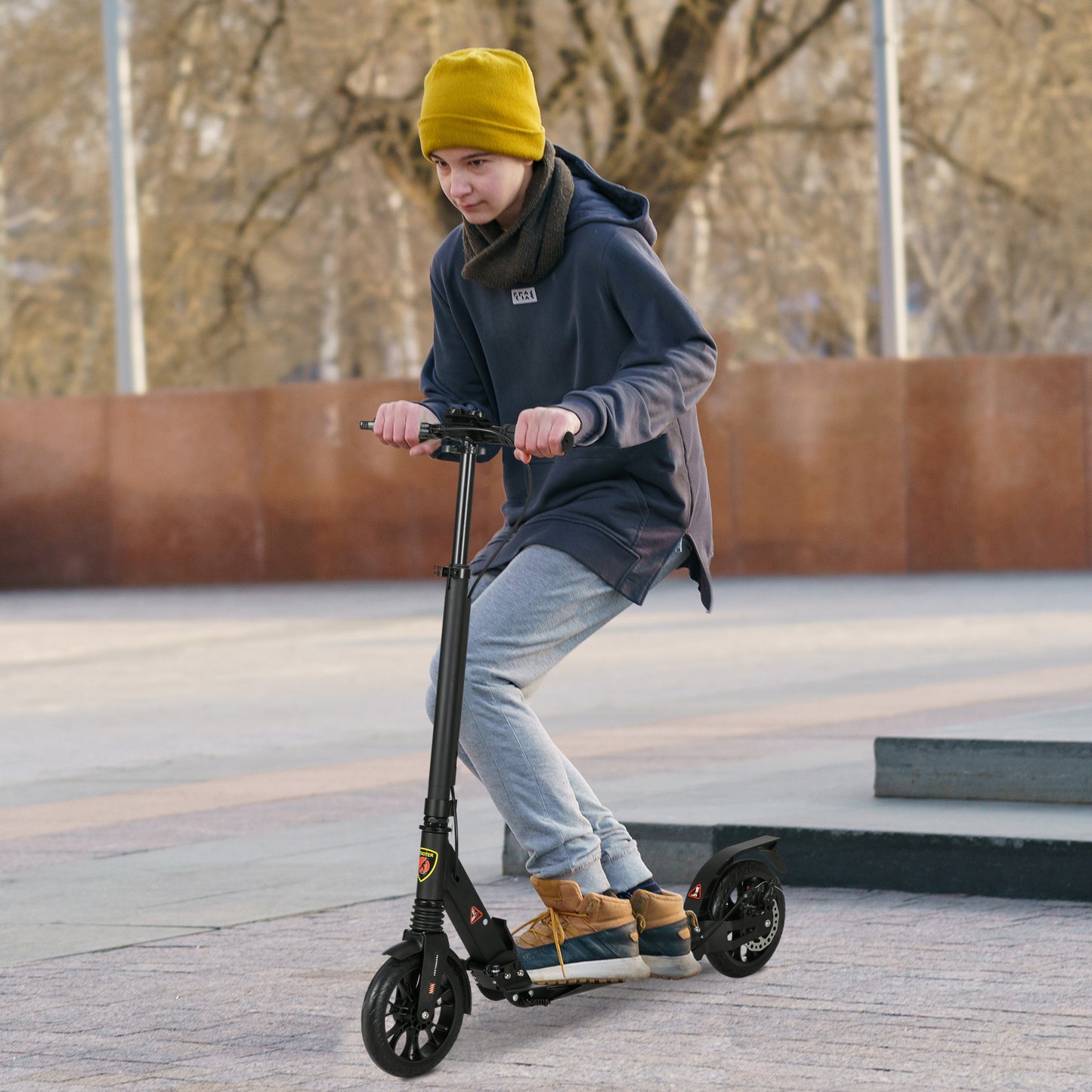 Adult Teens Kick Scooter Foldable Height Adjustable Aluminium Ride