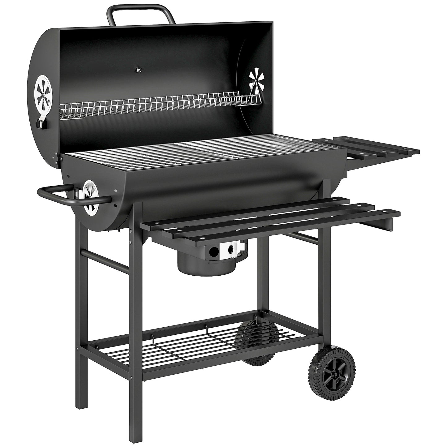 Charcoal BBQ Grill with Foldable Front Side Shelf