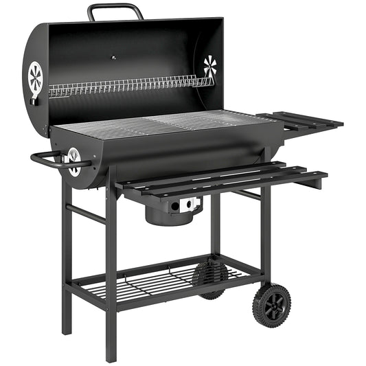 Charcoal BBQ Grill with Foldable Front Side Shelf