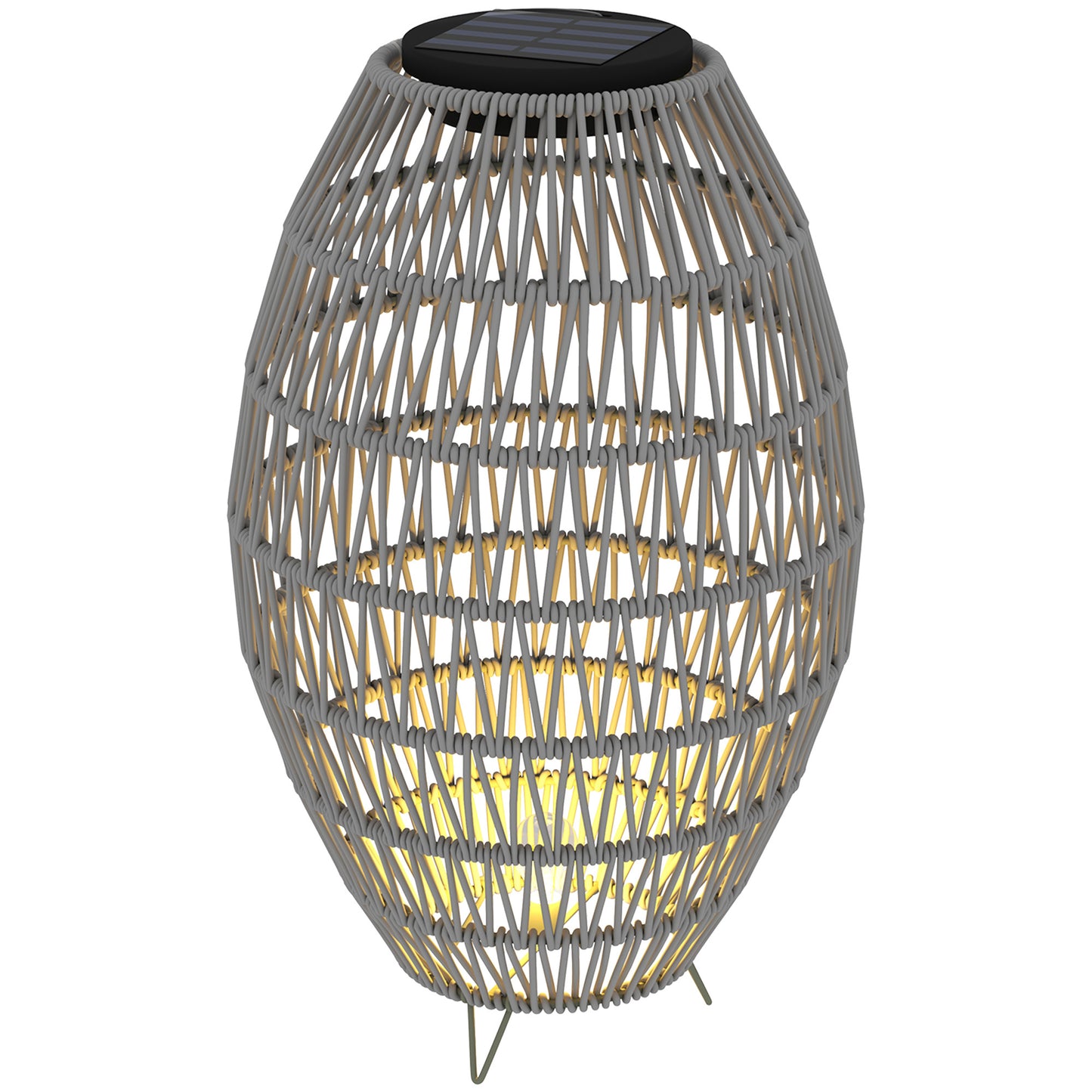 Rattan Solar Lamp, Garden Solar Lantern with Auto On/Off Light