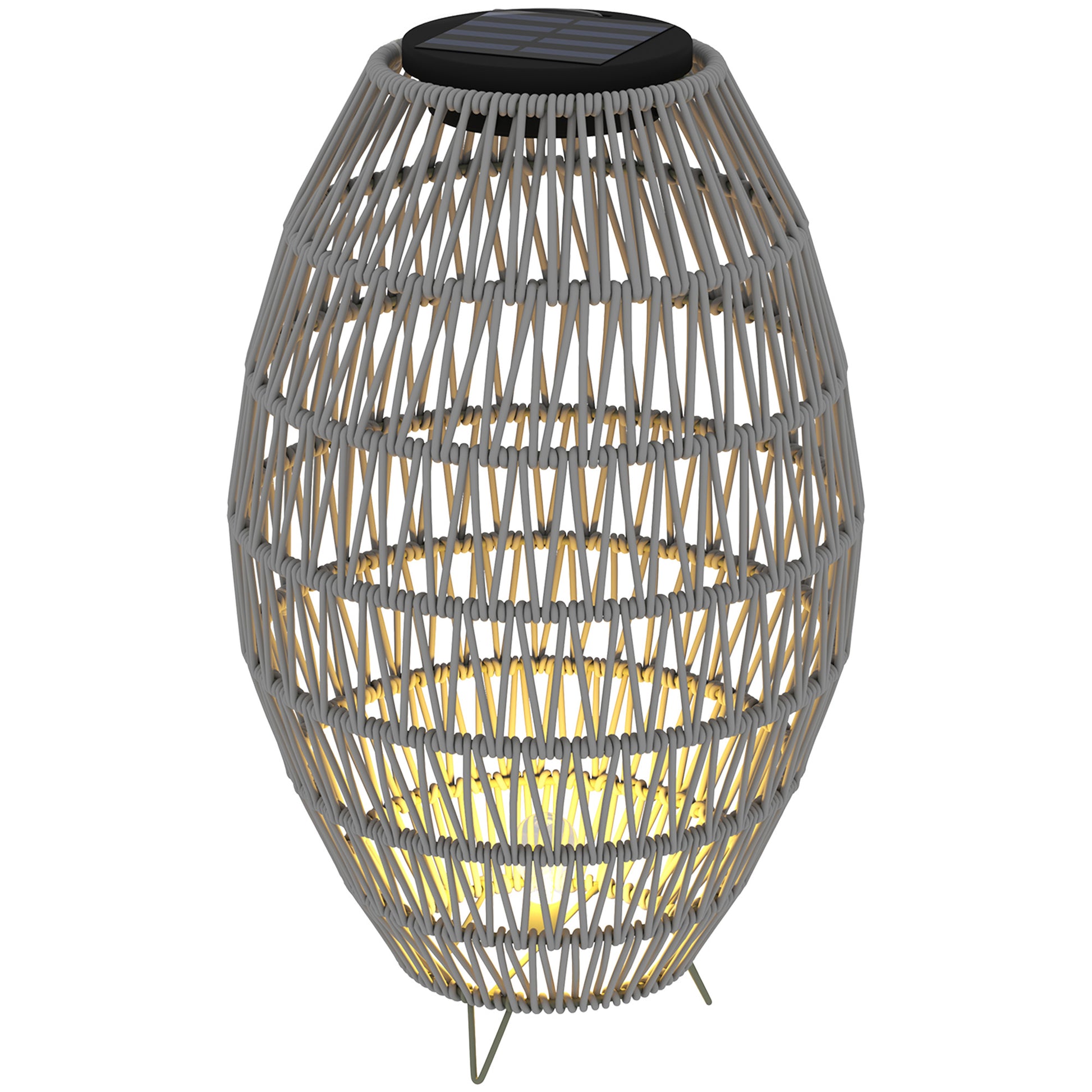 Rattan Solar Lamp, Garden Solar Lantern with Auto On/Off Light