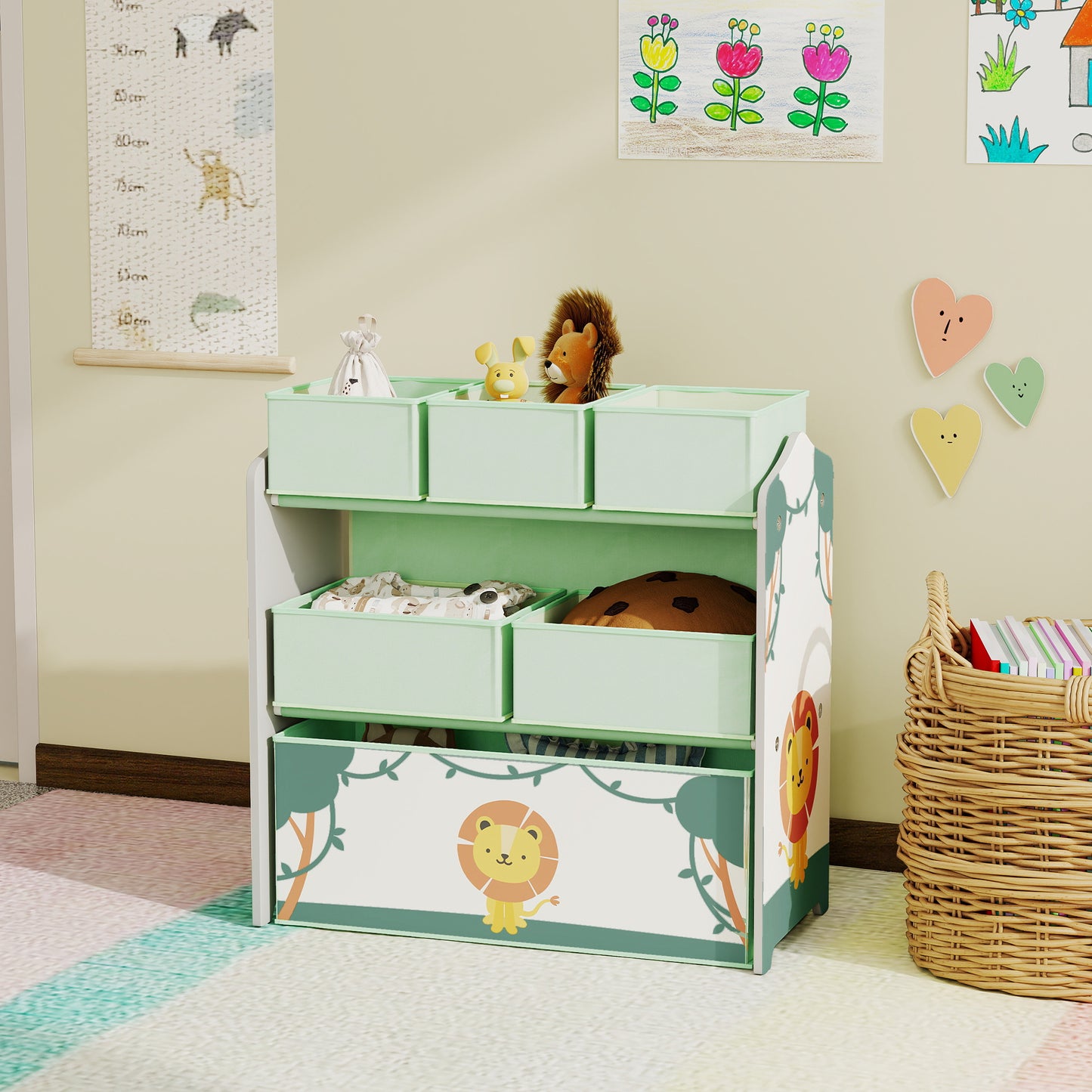 Kids Toy Storage Units, 3-Tier Toy Organiser Shelf